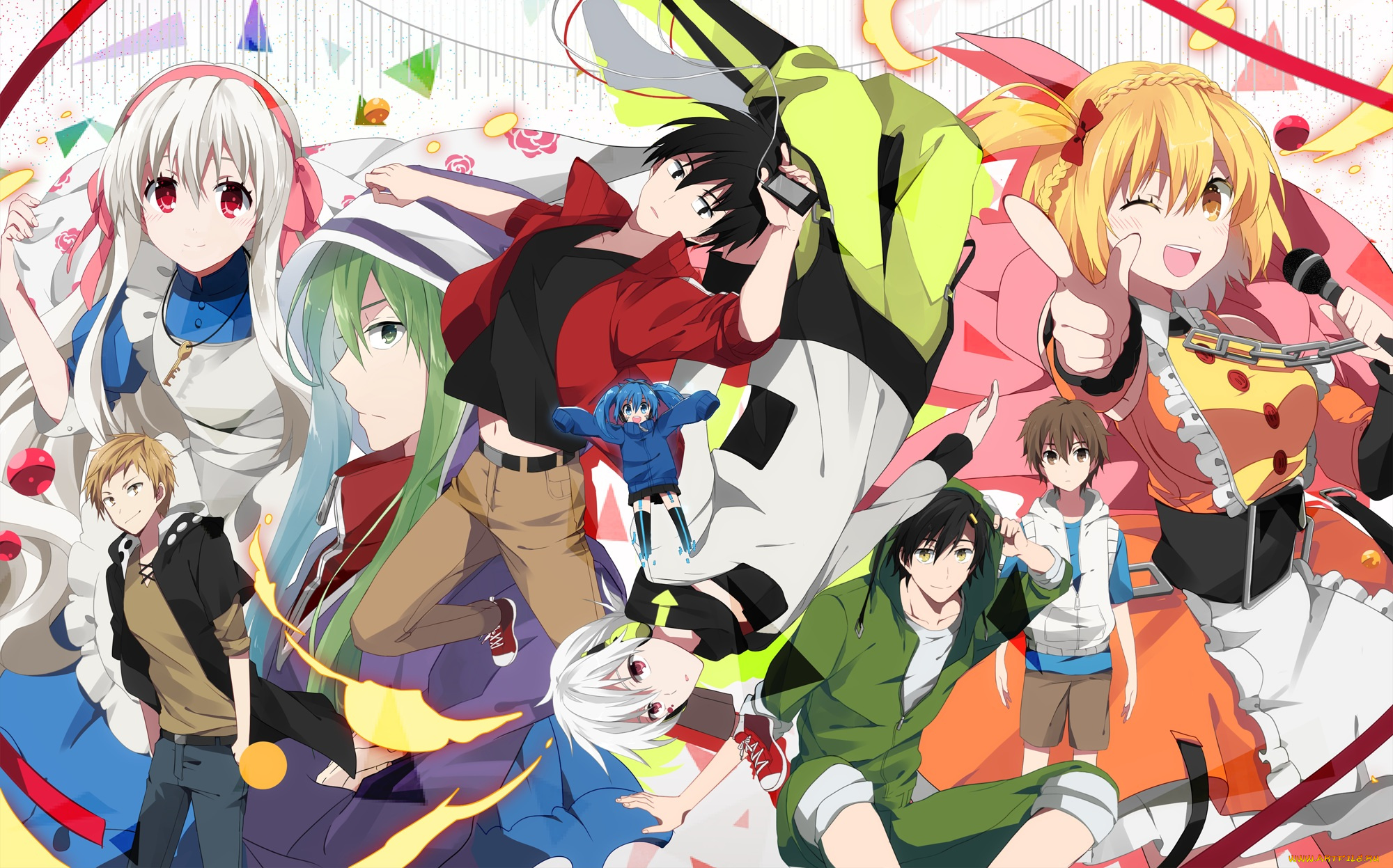 аниме, mekakucity, actors, kisaragi, shintaro, momo, kido, tsubomi, kano, shuuya, amamiya, hibiya, kagerou, project