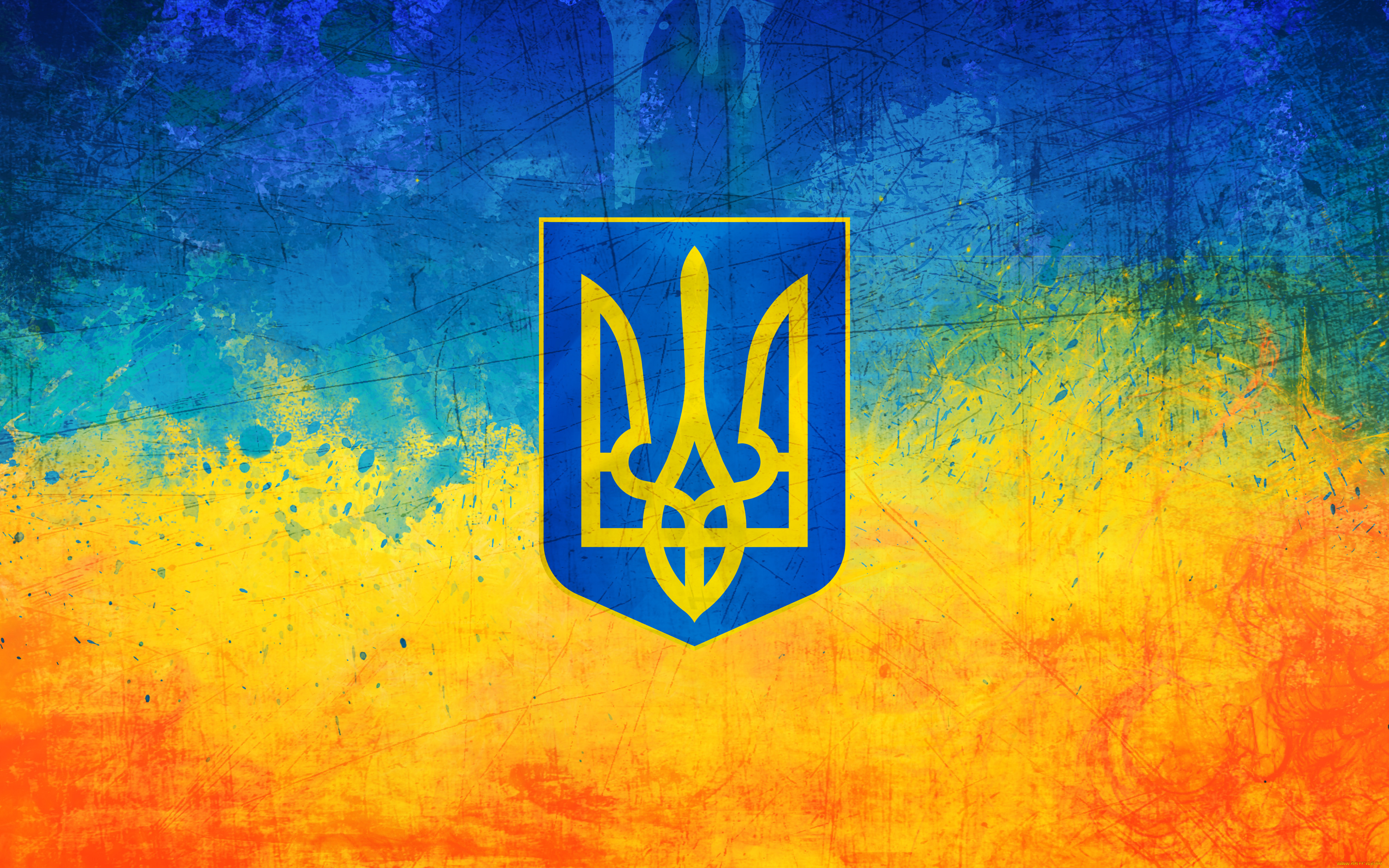 разное, граффити, флаг, герб, тризуб, желтый, голубой, украина
