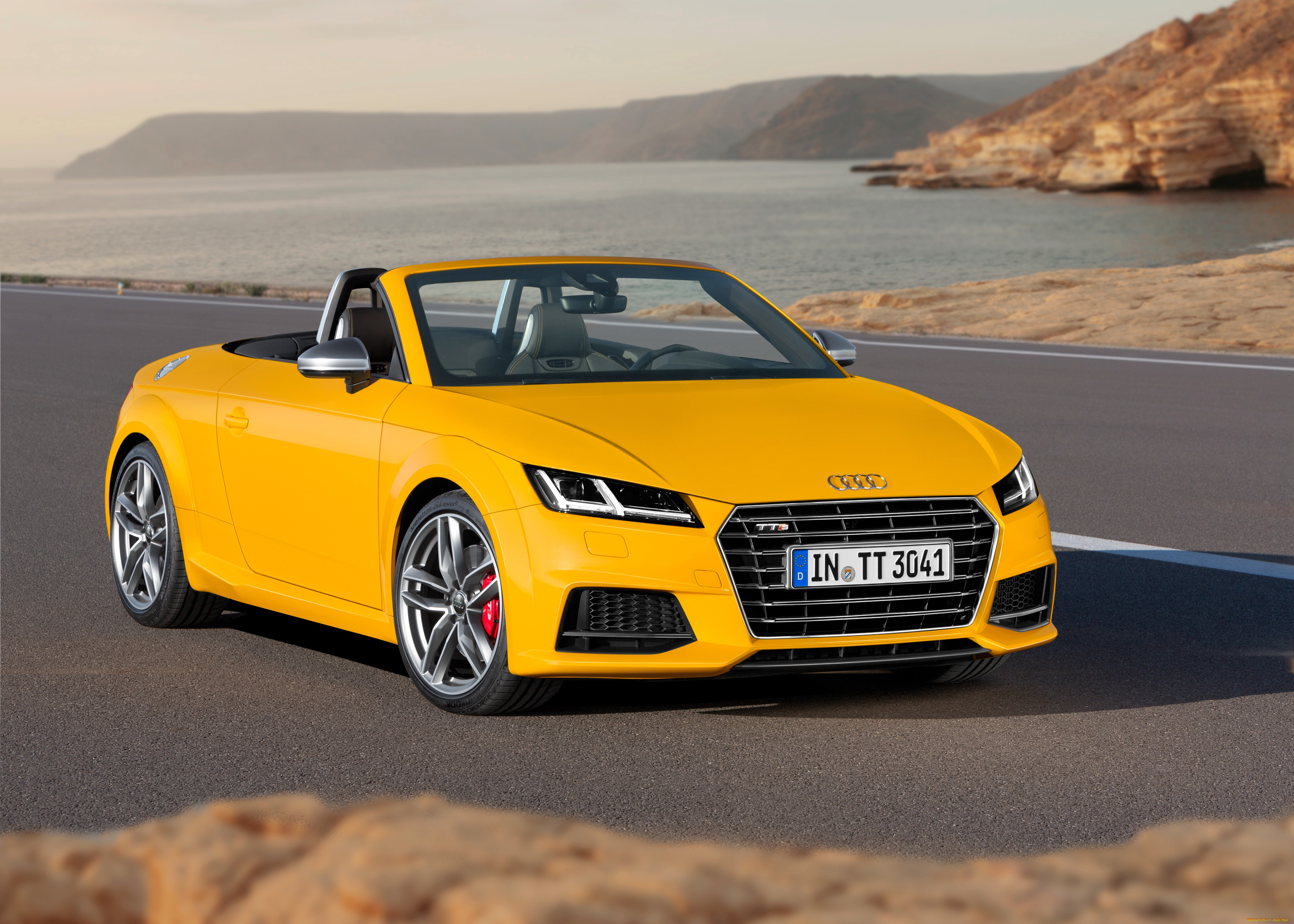 автомобили, audi, желтый, 2014г, tts, roadster, 8s