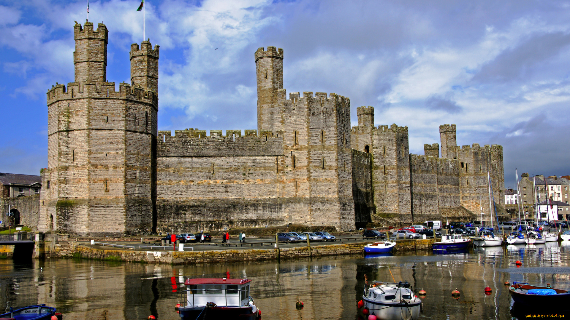 caernarfon, castle, города, замки, англии, замок