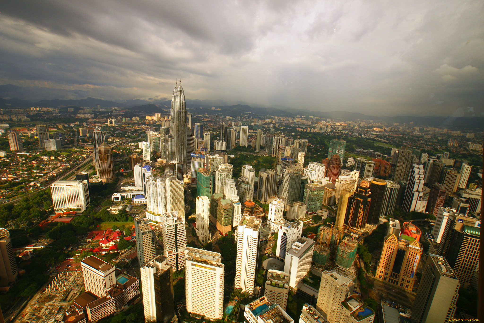 kuala, lumpur, panorama, города, куала-лумпур, , малайзия, башня, панорама