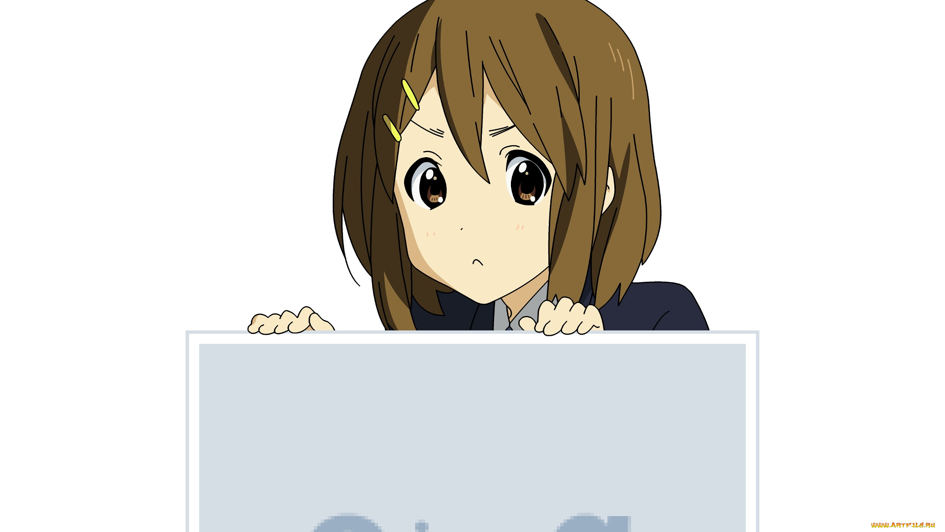 аниме, k-on, фон, девушка, взгляд