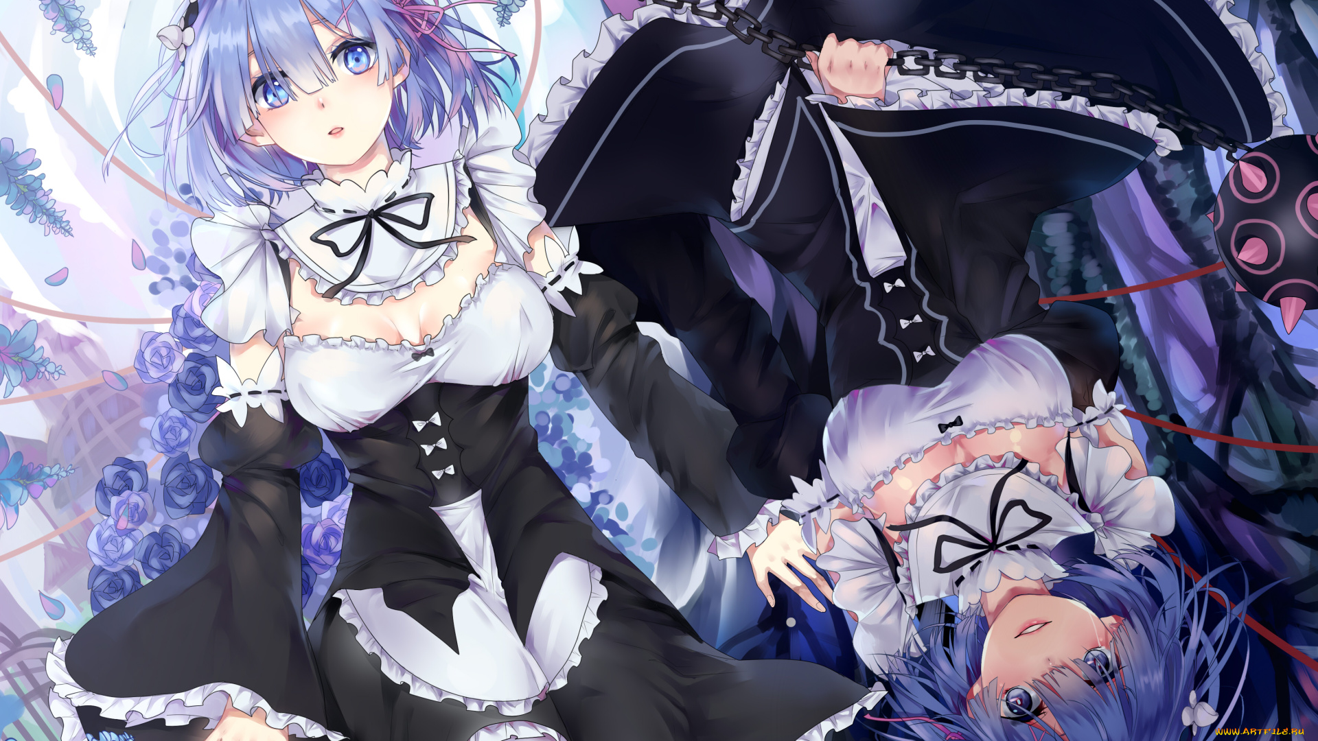 аниме, re, , zero, kara, hajimeru, isekai, seikatsu, взгляд, фон, девушки