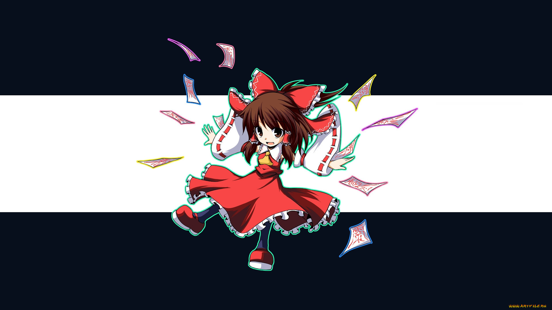 аниме, touhou, девушка, фон, взгляд