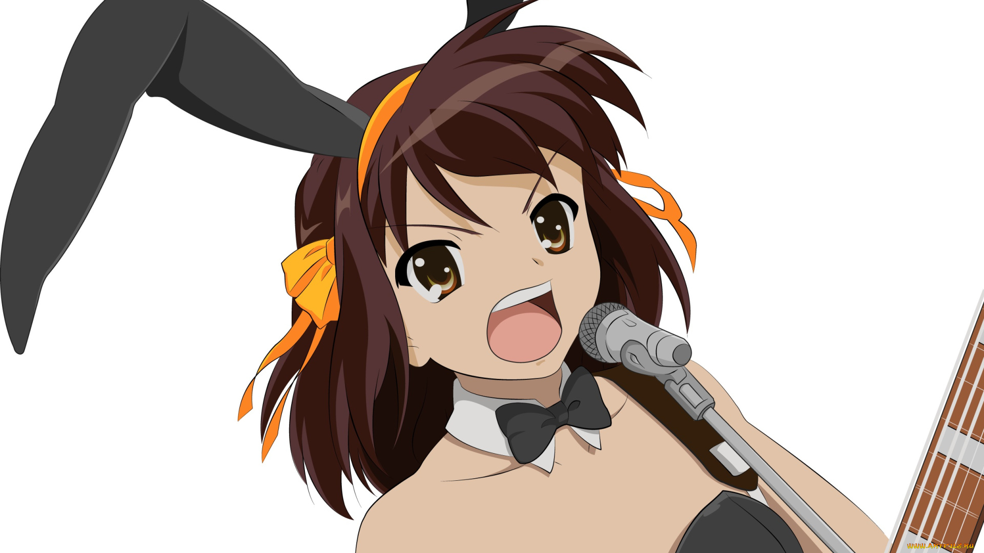 the, melancholy, of, haruhi, suzumiya, аниме, девушка, фон, взгляд