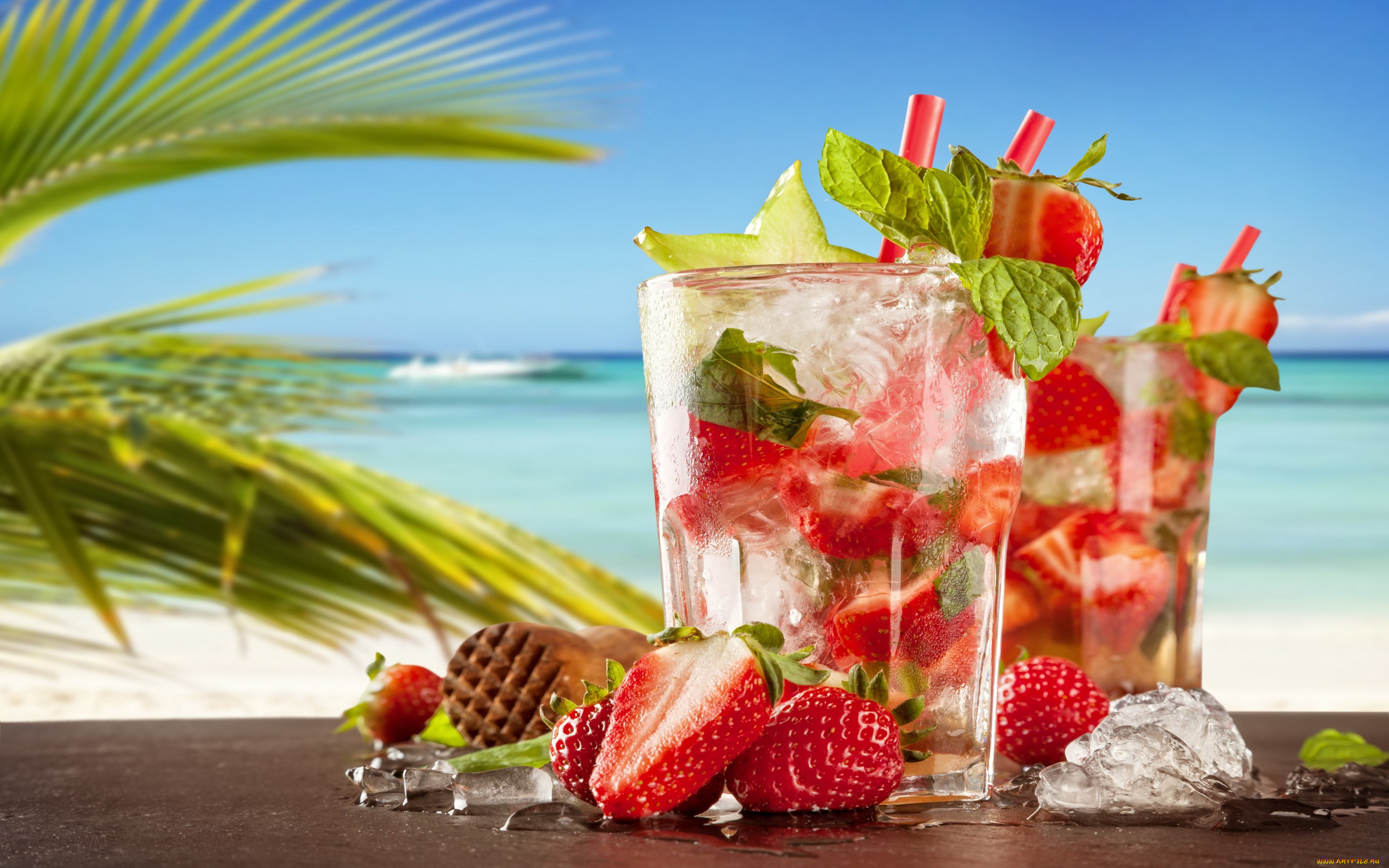 еда, напитки, , коктейль, клубника, fresh, tropical, drink, коктейль, пляж, море, mojito, paradise, sea, beach, summer, strawberry, cocktail, мохито