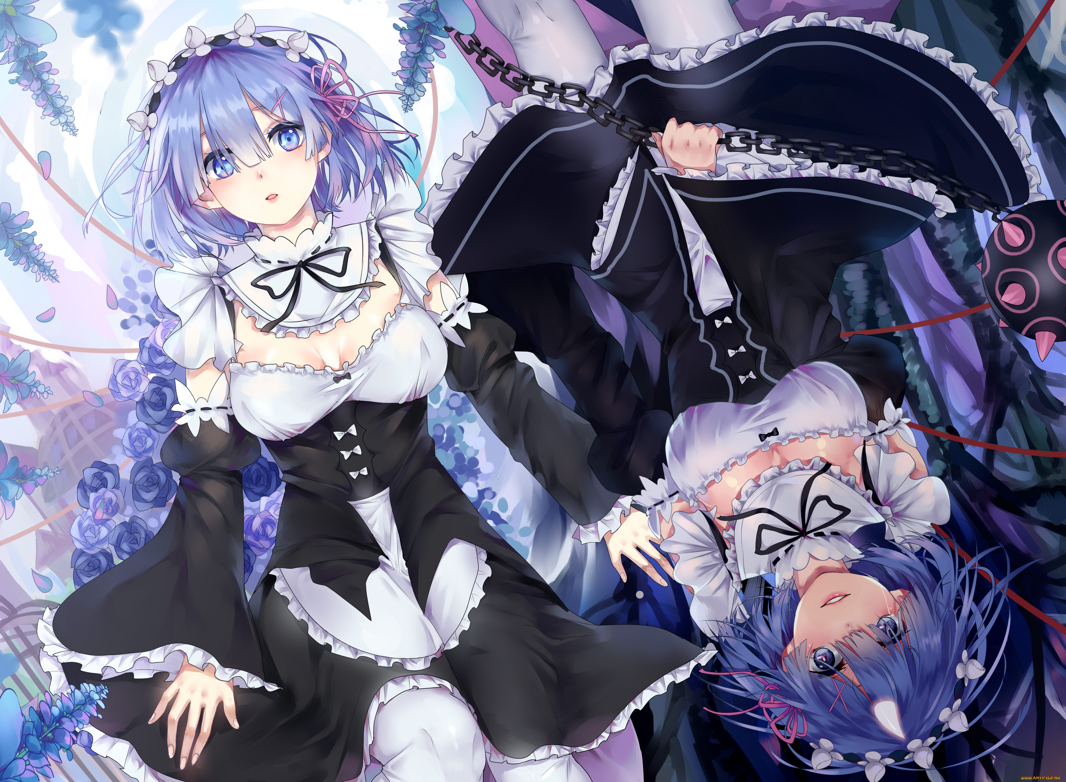 аниме, re, , zero, kara, hajimeru, isekai, seikatsu, взгляд, фон, девушки