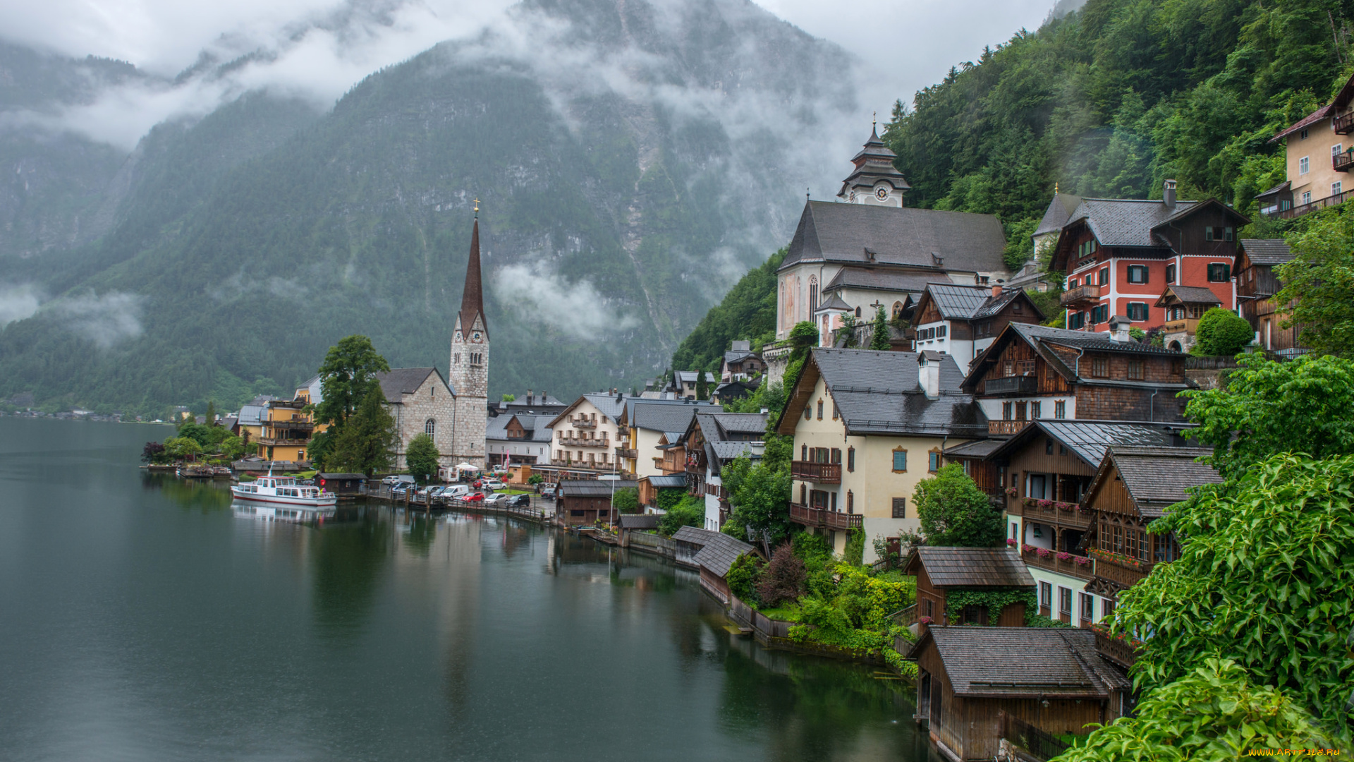 hallstatt, , upper, austria, города, гальштат, , австрия, озеро, горы