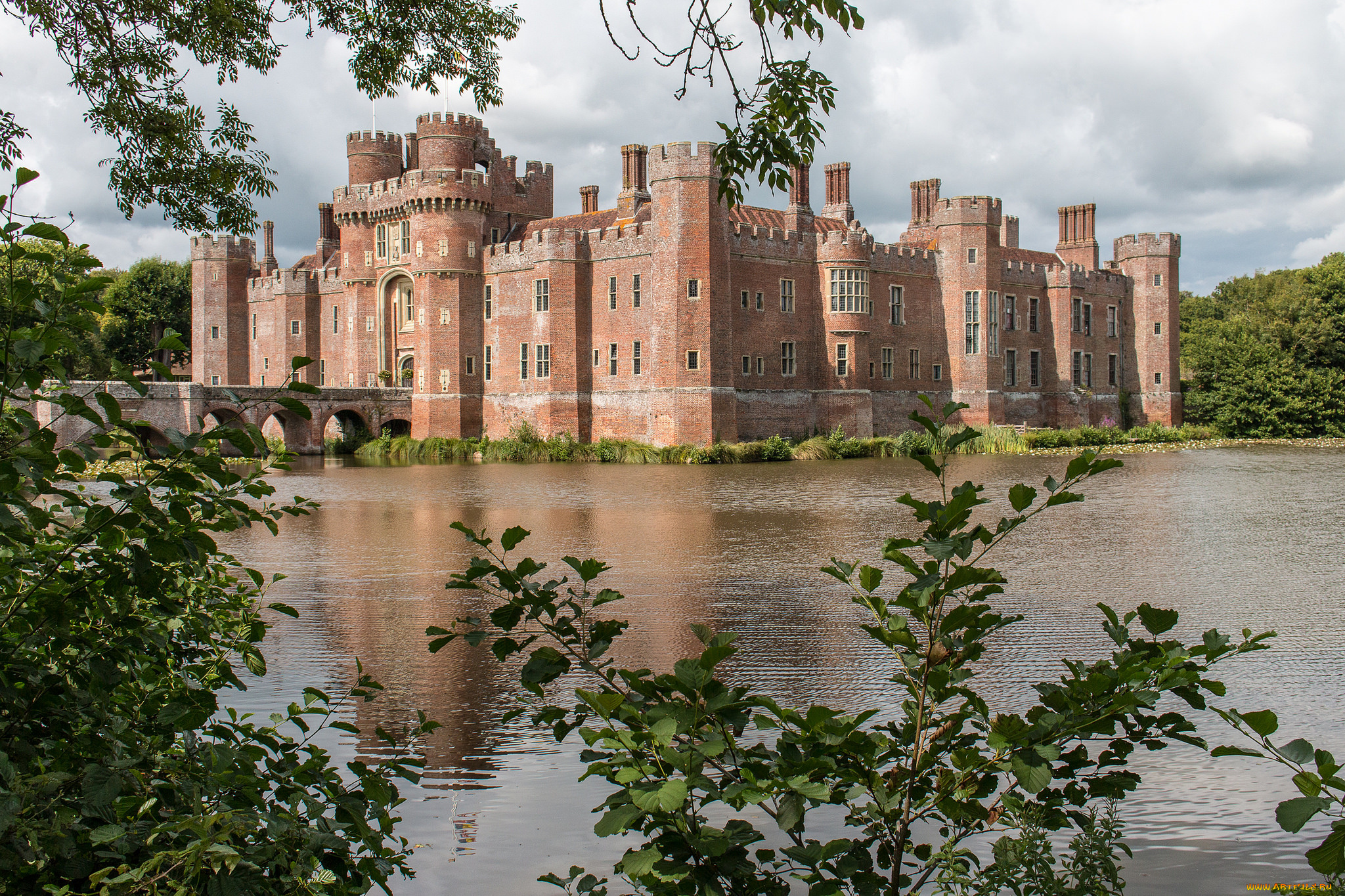 herstmonceux, castle, города, замки, англии, замок