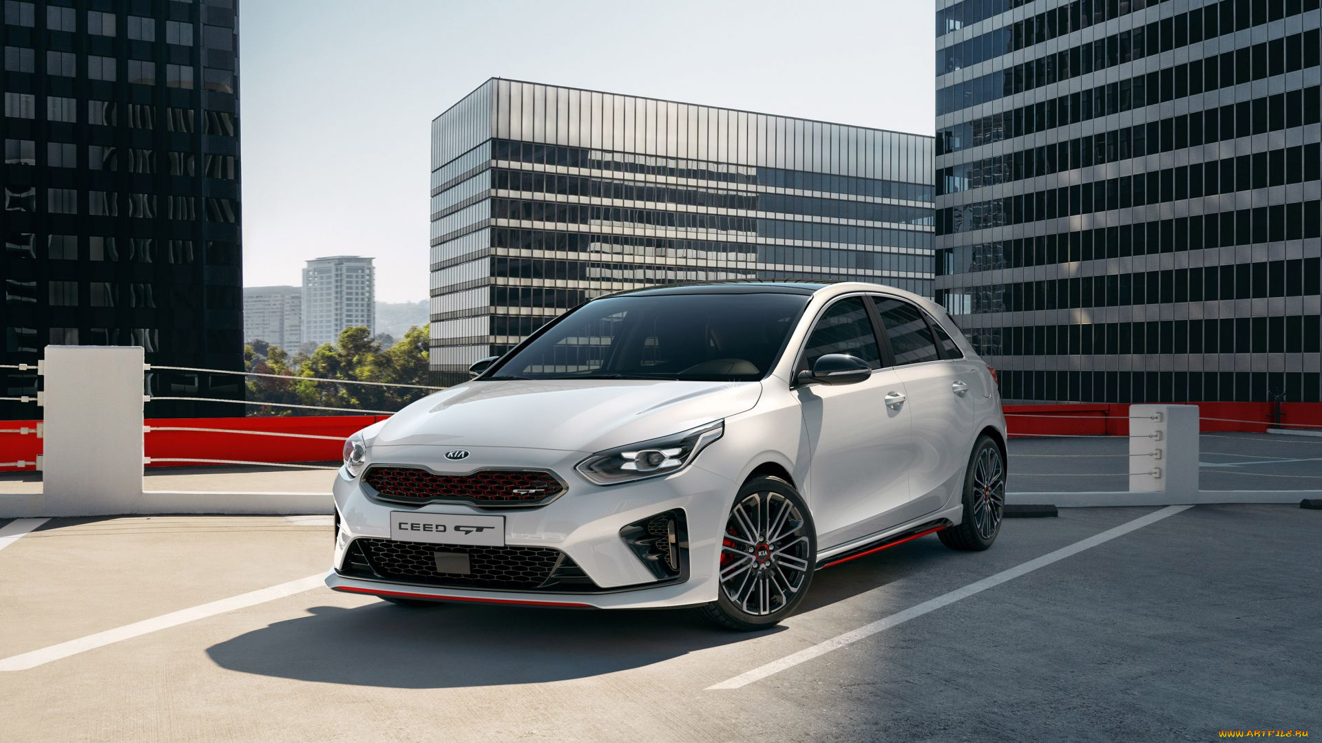 2019, kia, ceed, gt, автомобили, kia, крыша, белый, киа, ceed, gt, город, 2019