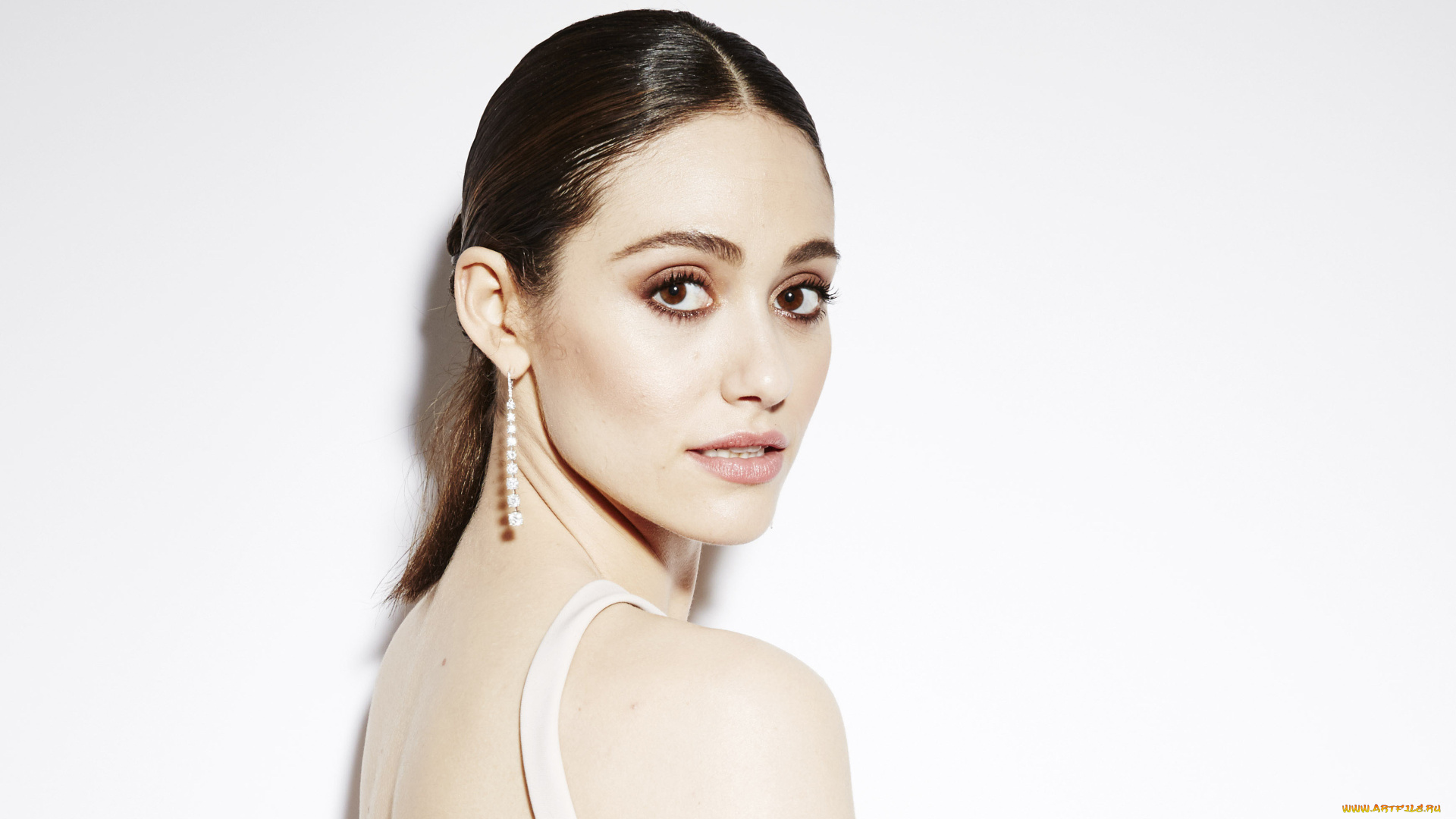 девушки, emmy, rossum, актриса, лицо, шатенка, серьги