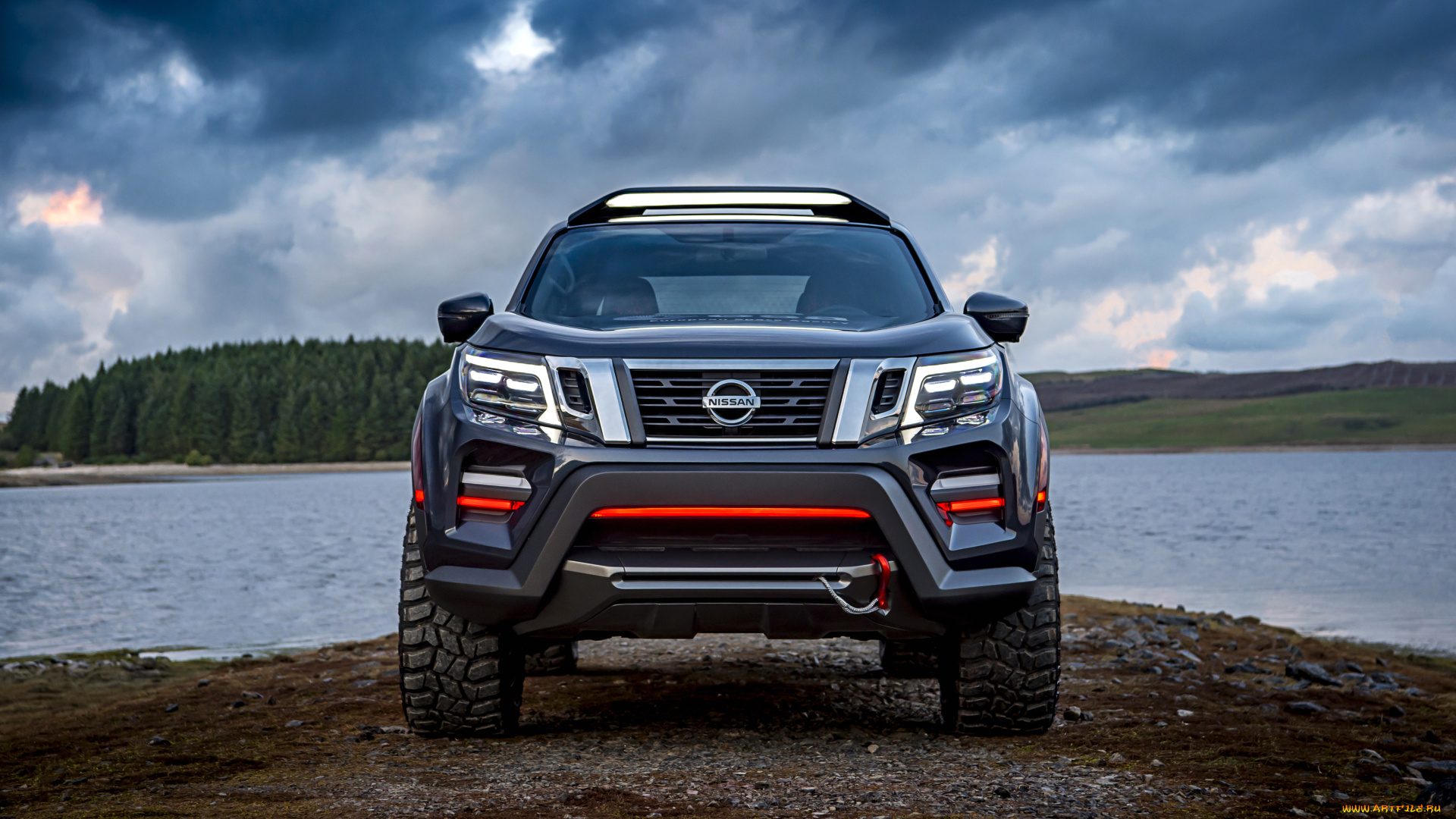 nissan, navara, dark, sky, сoncept, автомобили, nissan, datsun, concept, navara, dark, sky, ниссан, внедорожник, природа, озеро