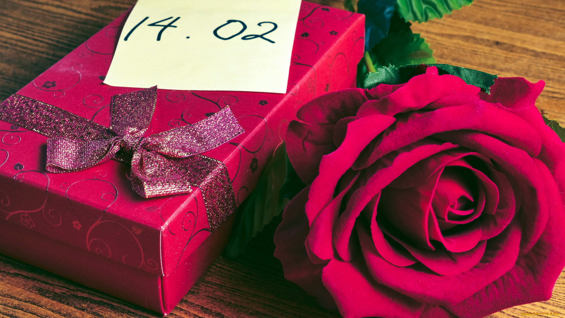 праздничные, день, святого, валентина, , сердечки, , любовь, подарок, коробка, лента, роза, дата