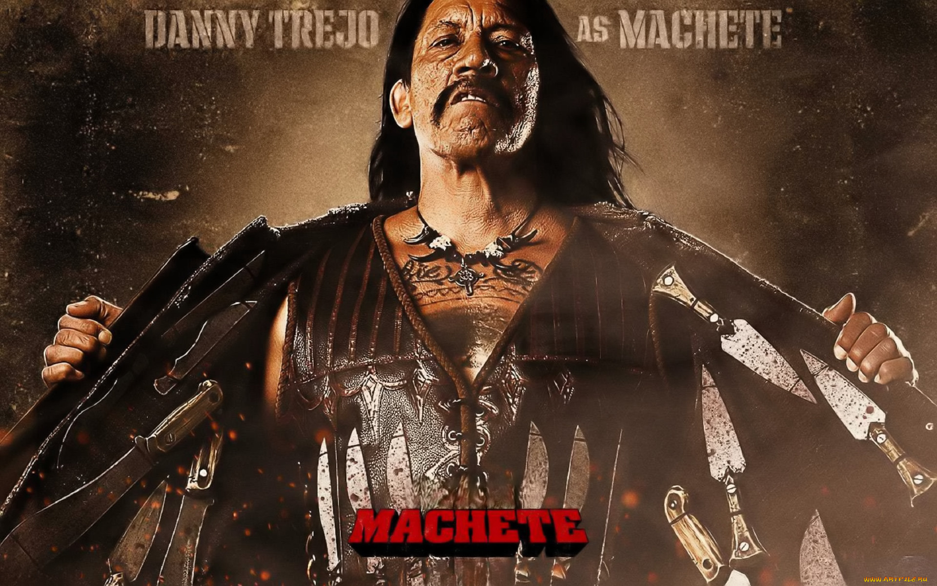 кино, фильмы, machete, мачете, оружие, ожерелье, тату