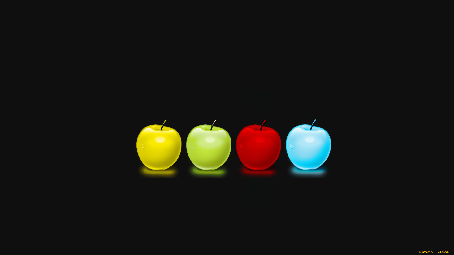 3д, графика, другое, фон, тёмный, цвета, капли, яблока