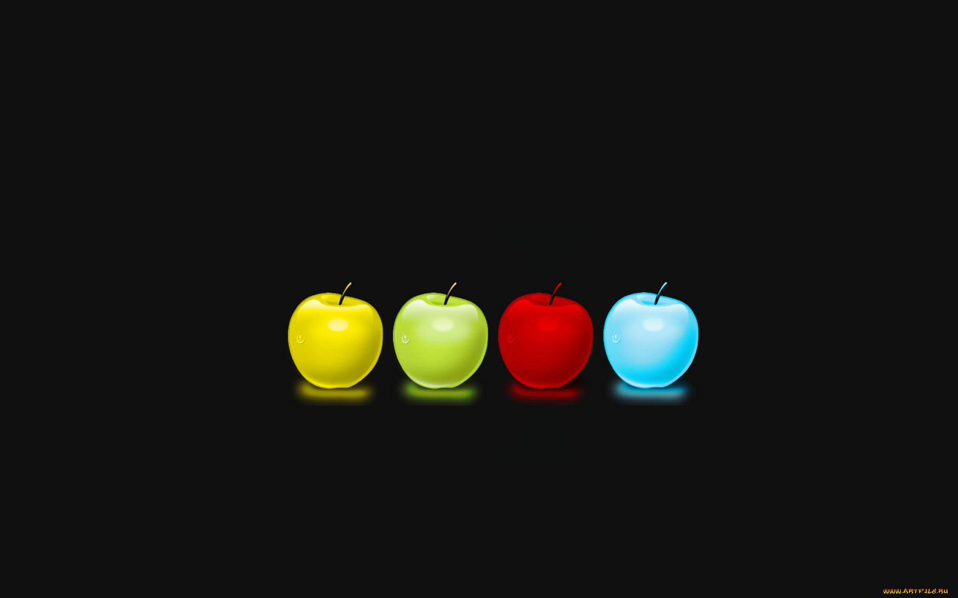3д, графика, другое, фон, тёмный, цвета, капли, яблока