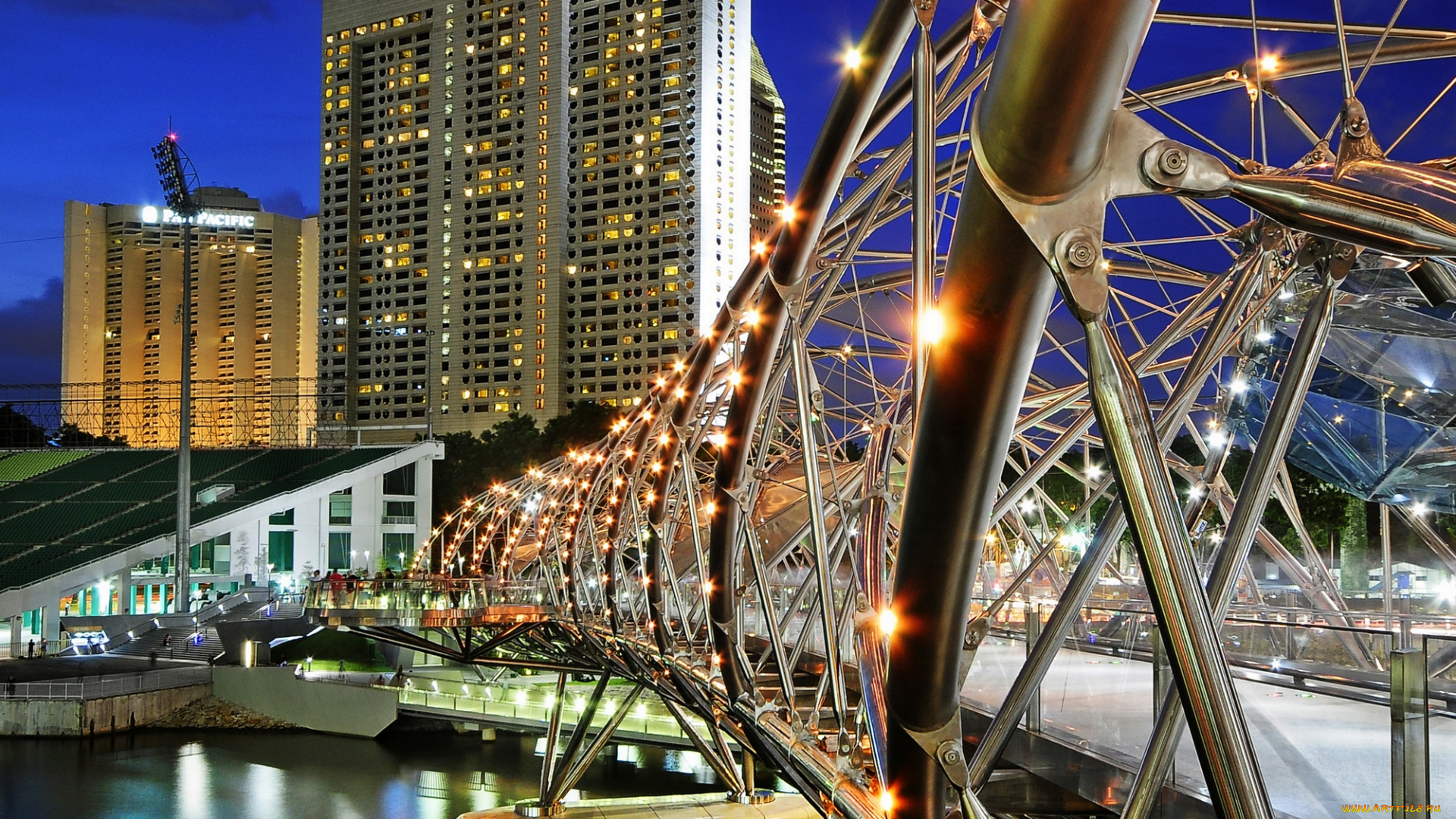 города, сингапур, огни, конструкция
