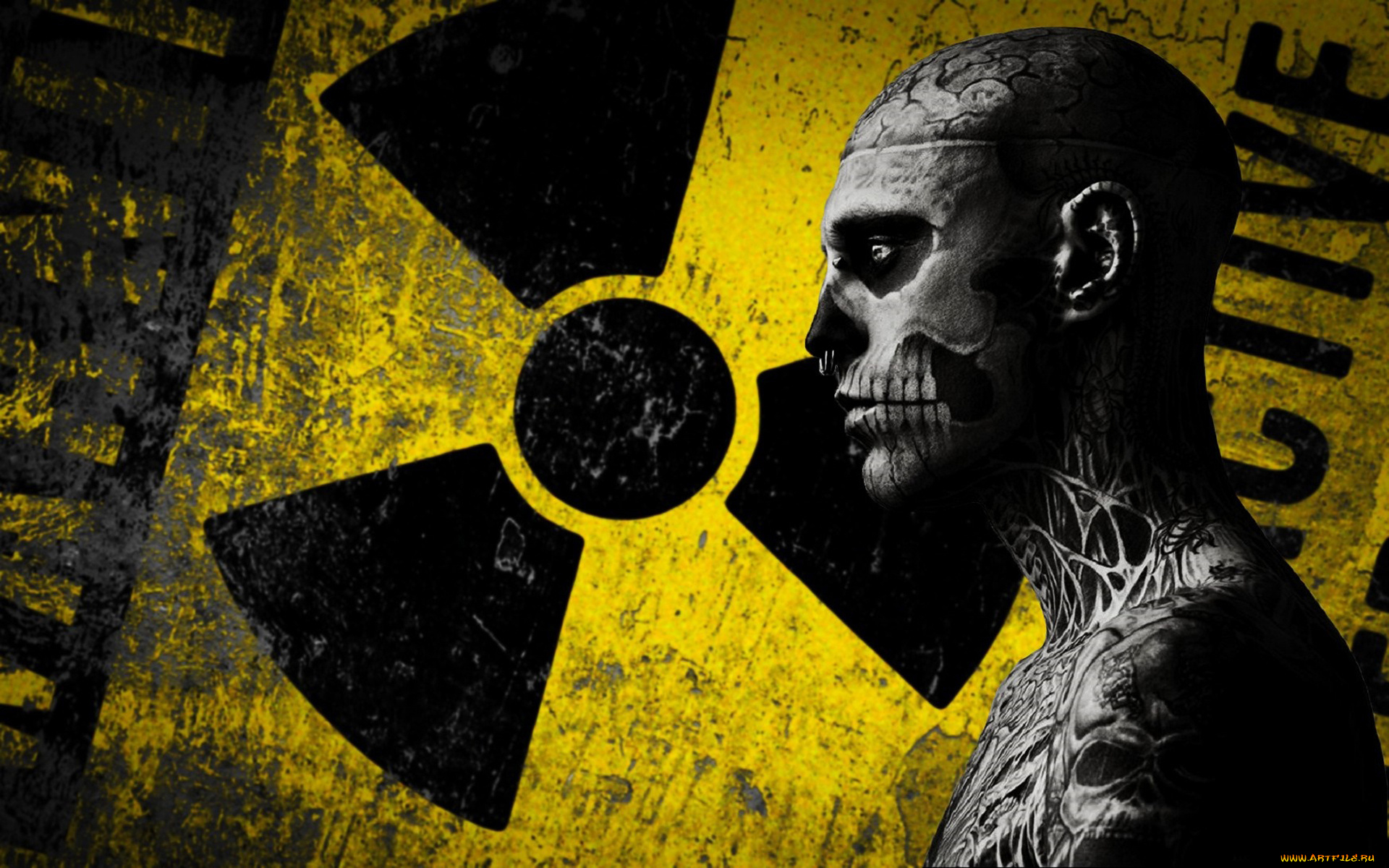 мужчины, rick, genest, татуировки, знак, парень, rick, genest, радиация, профиль