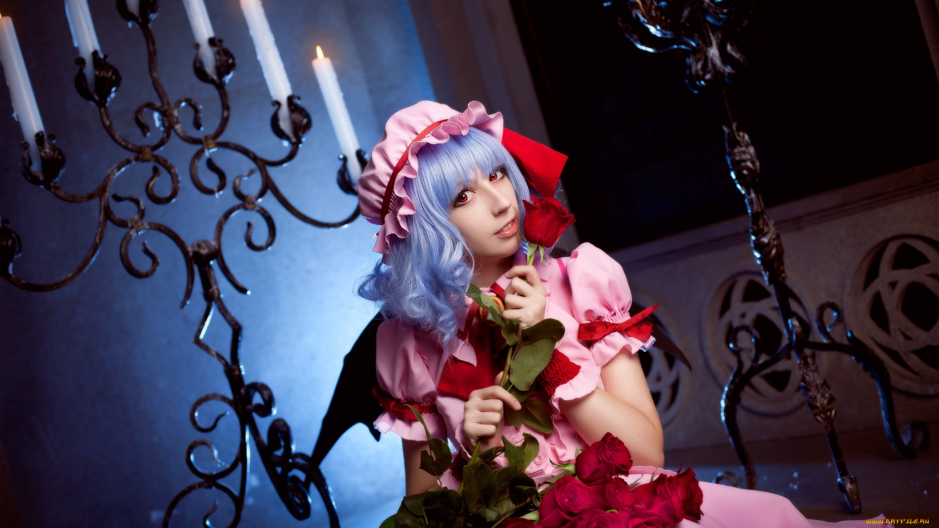 разное, cosplay, , косплей, touhou, remilia, scarlet, девушка, арт, розы