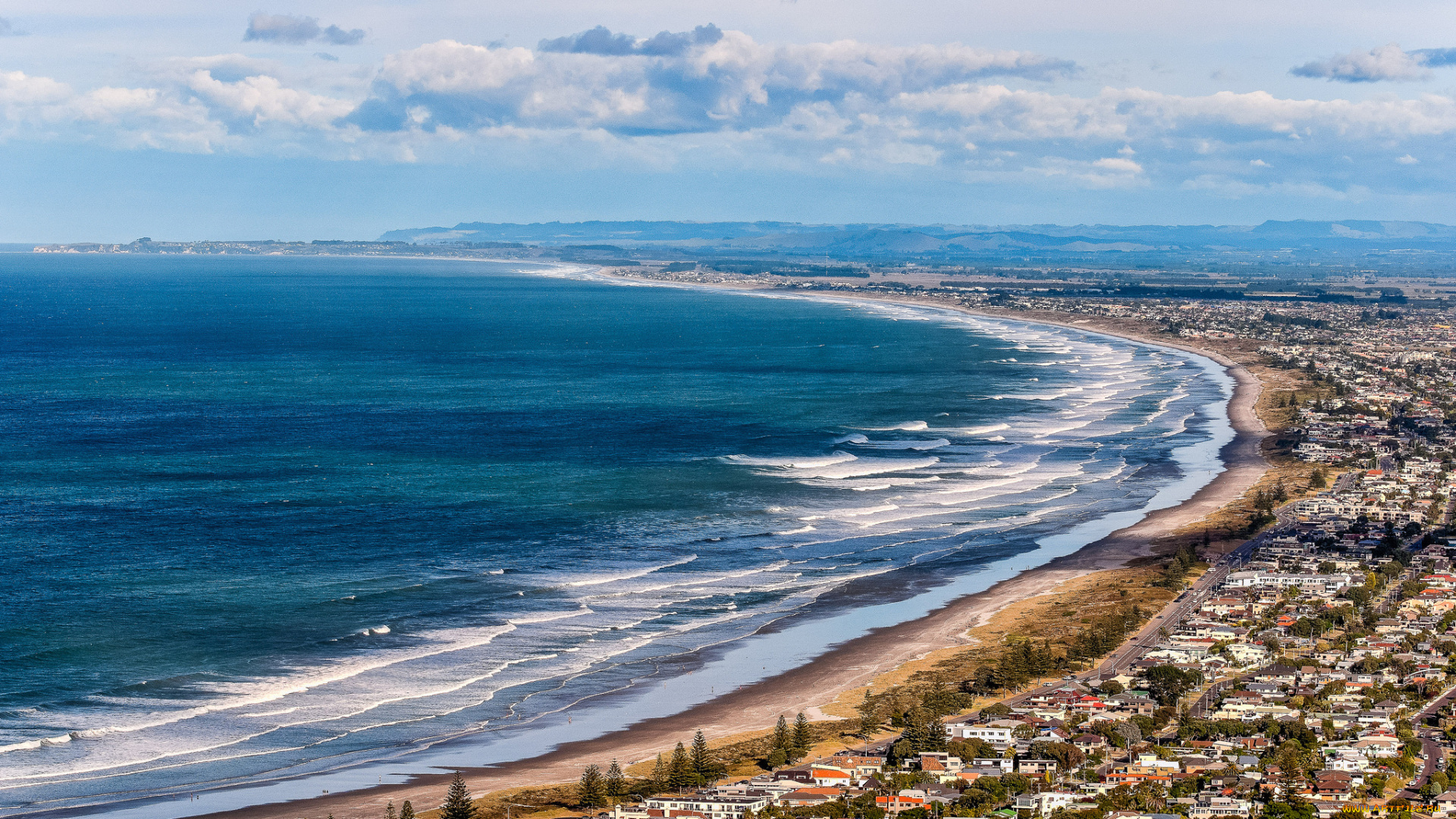 mount, maunganui, beach, города, -, панорамы, пляж, побережье