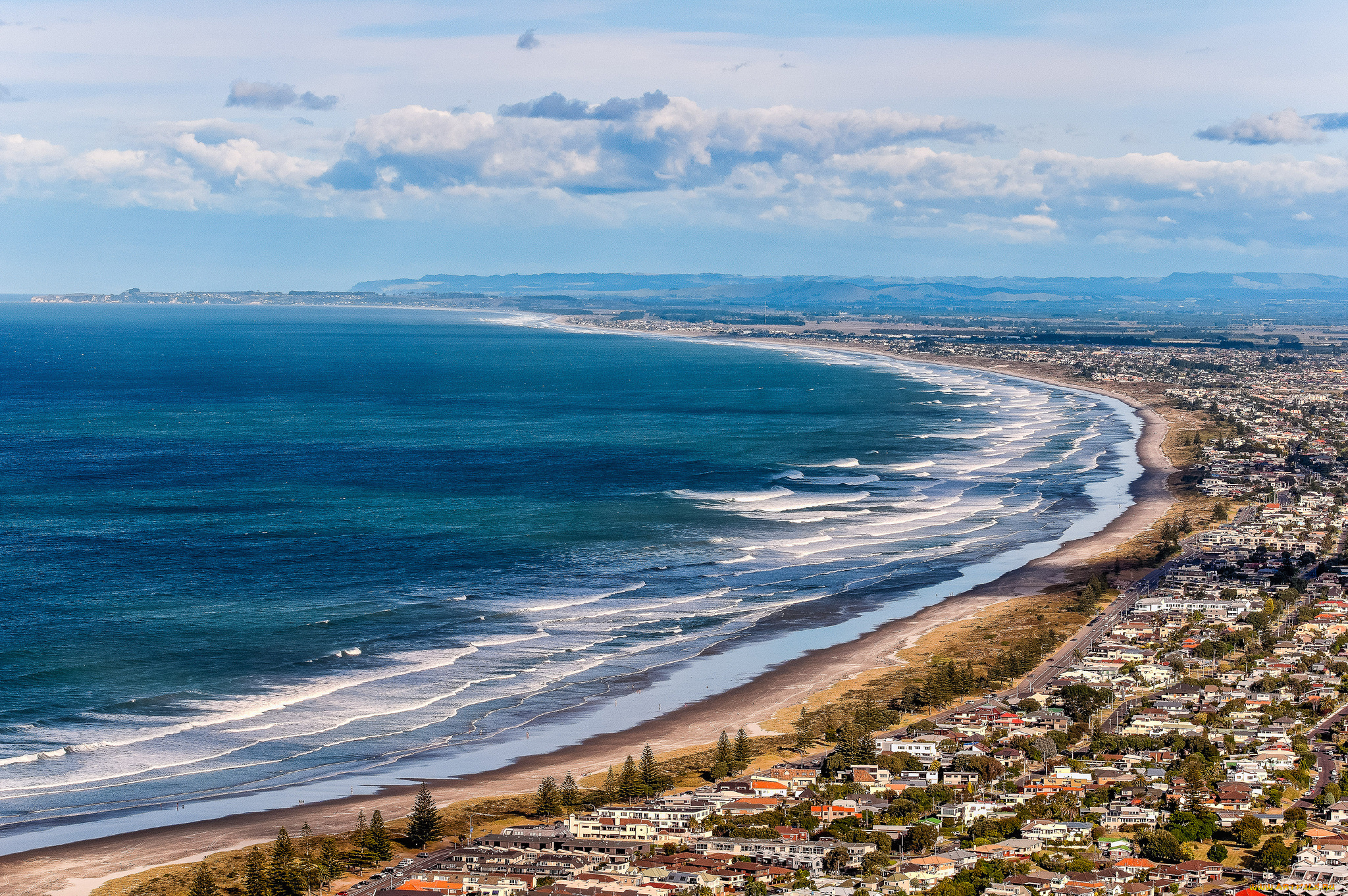 mount, maunganui, beach, города, -, панорамы, пляж, побережье