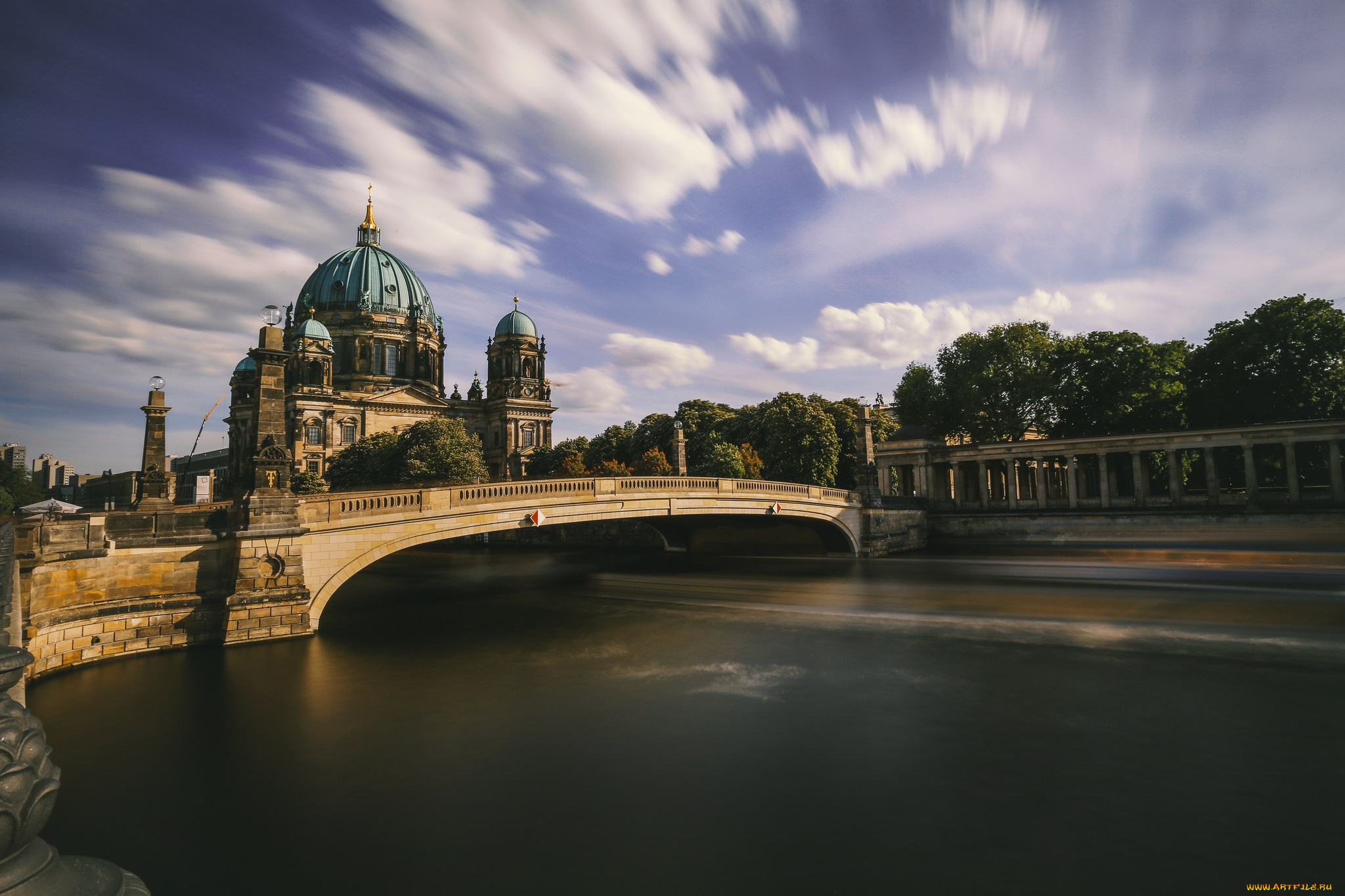 города, берлин, , германия, berliner, dom, awesome, sky, spree