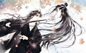 Картинка аниме mo+dao+zu+shi вэй усянь лань ванцзы мечи осень