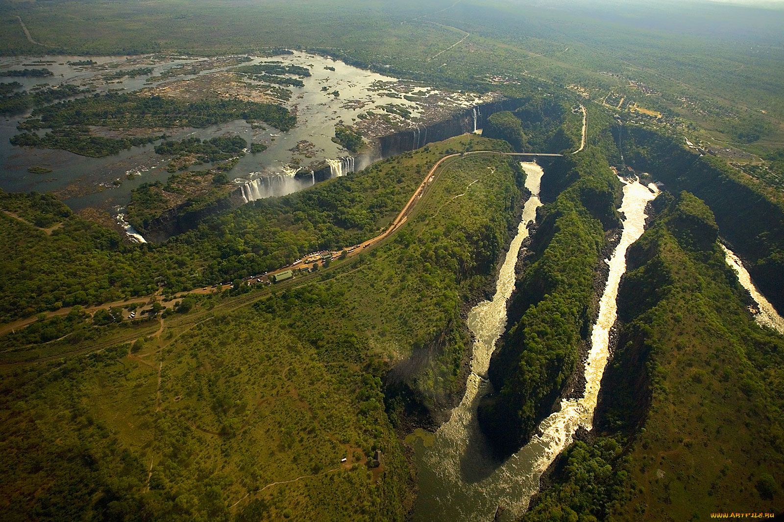 victoria, falls, природа, водопады, дорога, реки