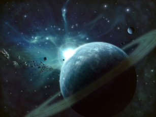 Картинка космос арт планета звёзды свет