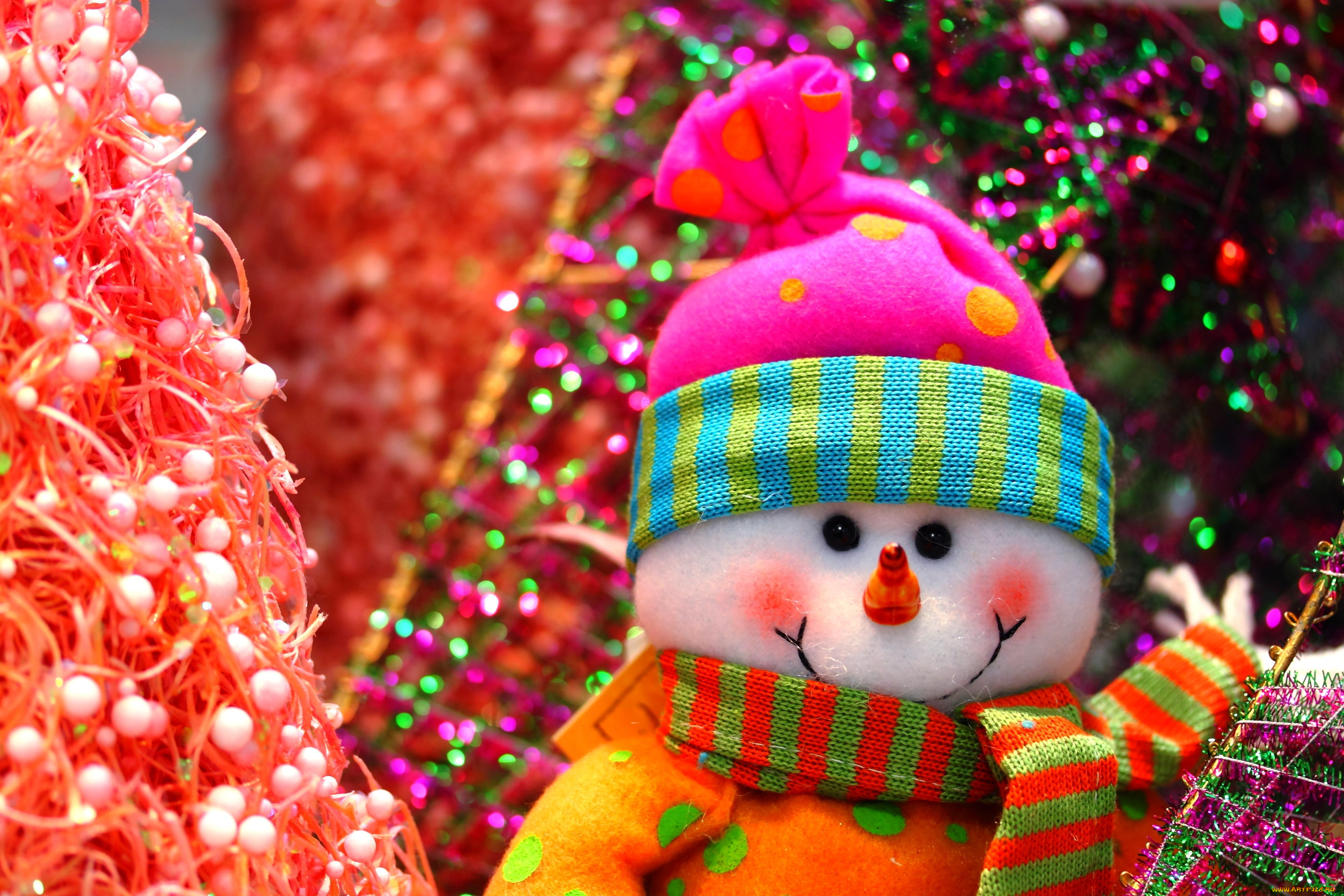 праздничные, снеговики, елки, шапочка, шарф, снеговик
