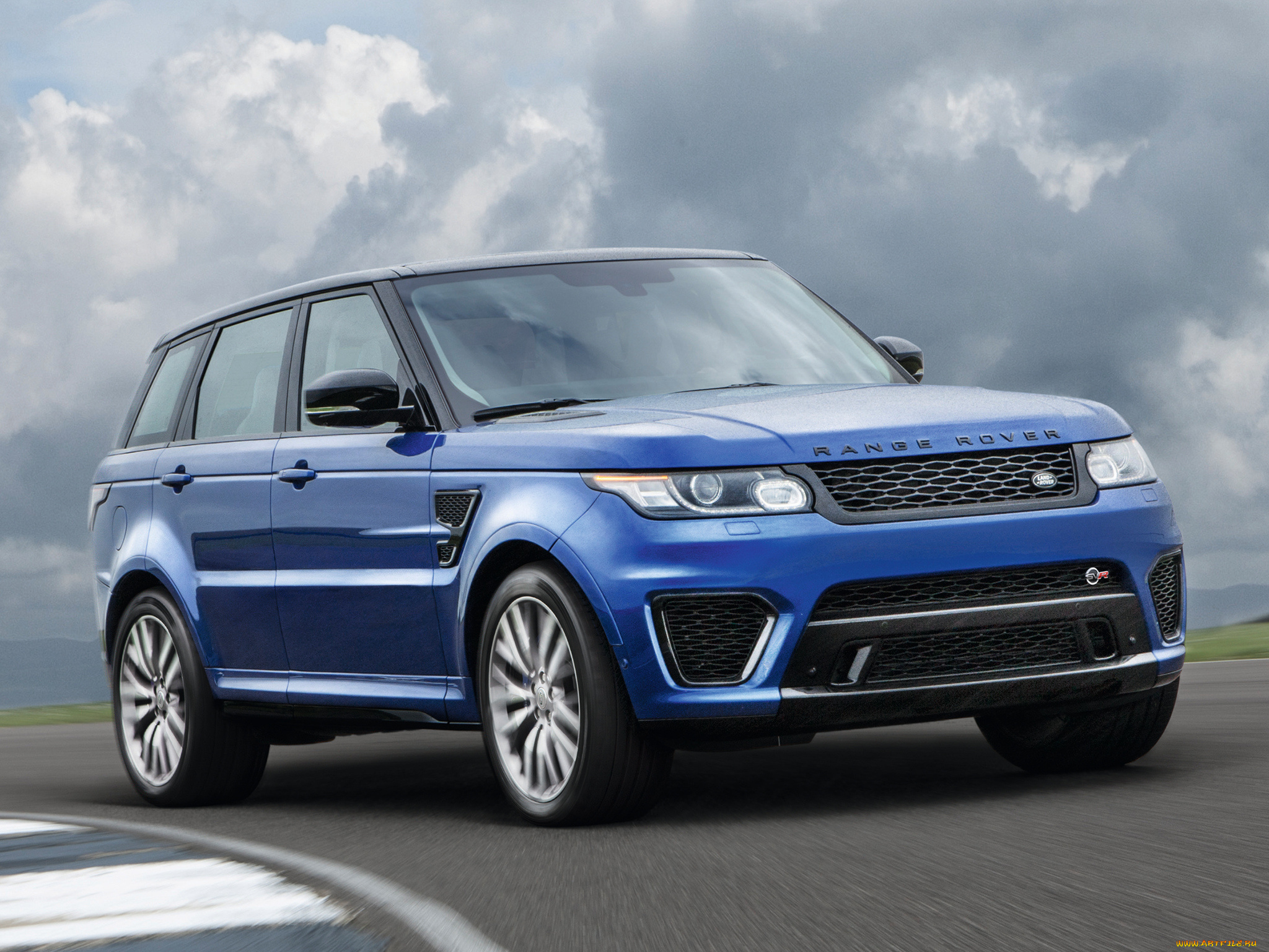 автомобили, range, rover, range, rover, sport, 2014г, svr, синий