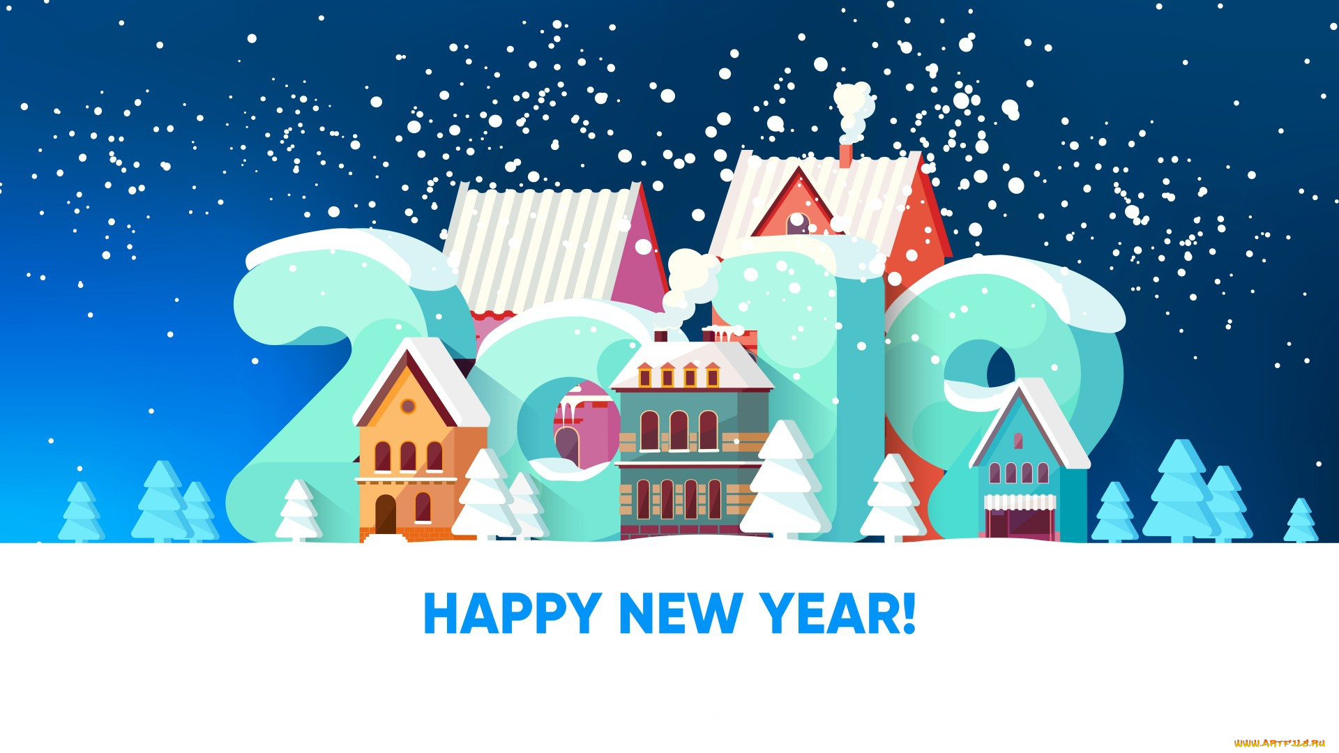 праздничные, векторная, графика, , новый, год, зима, новогодние, обои, новый, 2019, год
