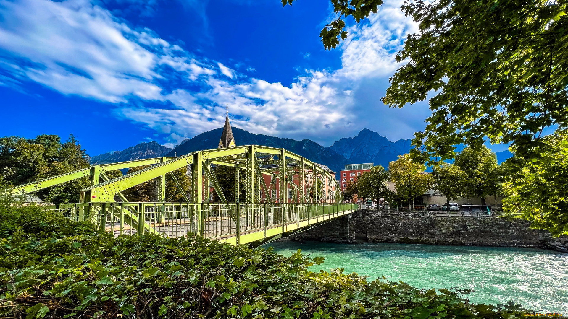 isel, river, lienz, austria, города, -, мосты, isel, river