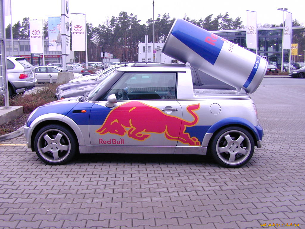 mini, cooper, red, bull, автомобили, выставки, уличные, фото