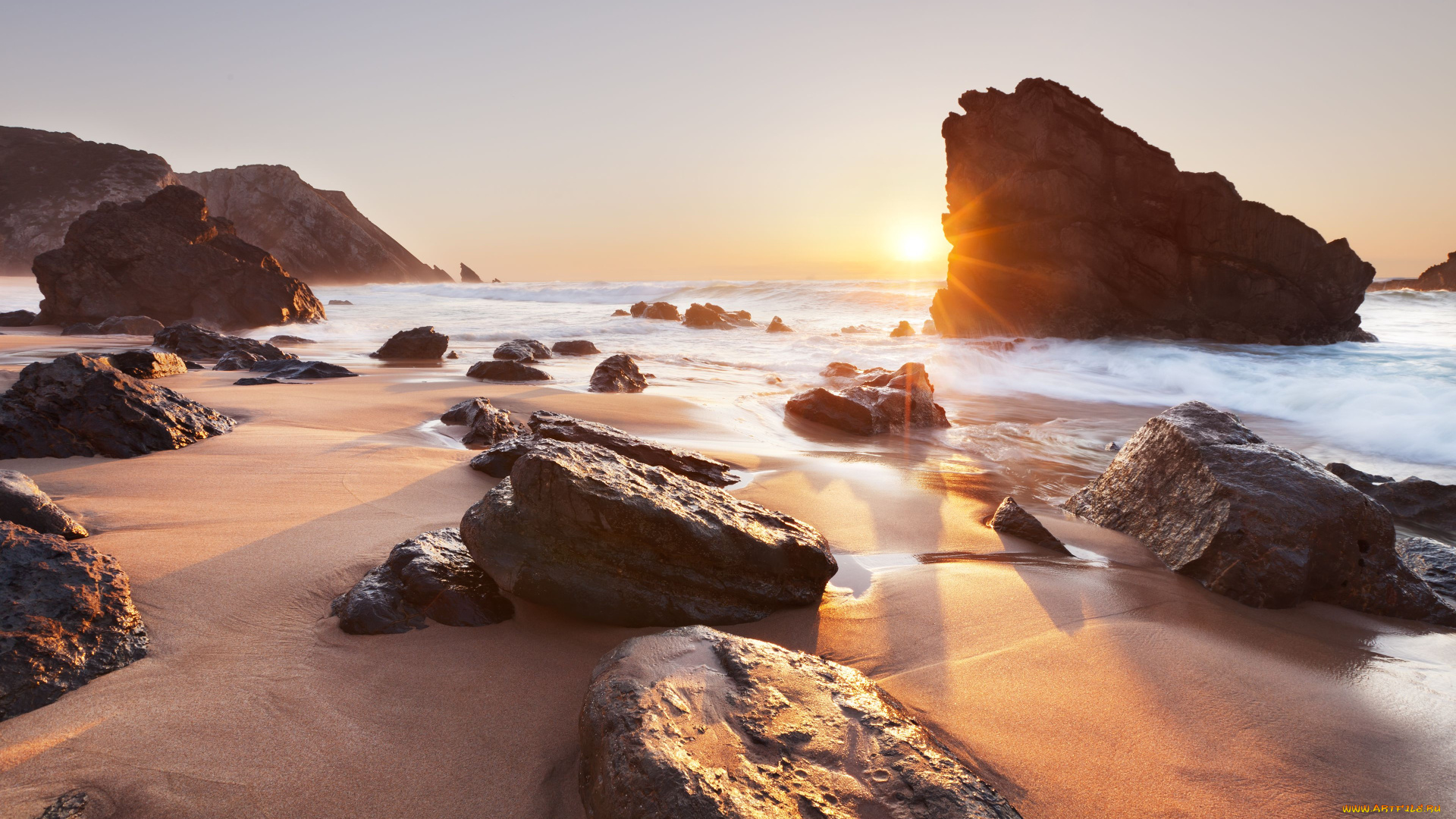 praia, da, adraga, sintra, portugal, природа, восходы, закаты, скалы, камни, закат, португалия, океан