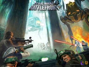 Картинка star wars battlefront видео игры сражение роботы солдаты