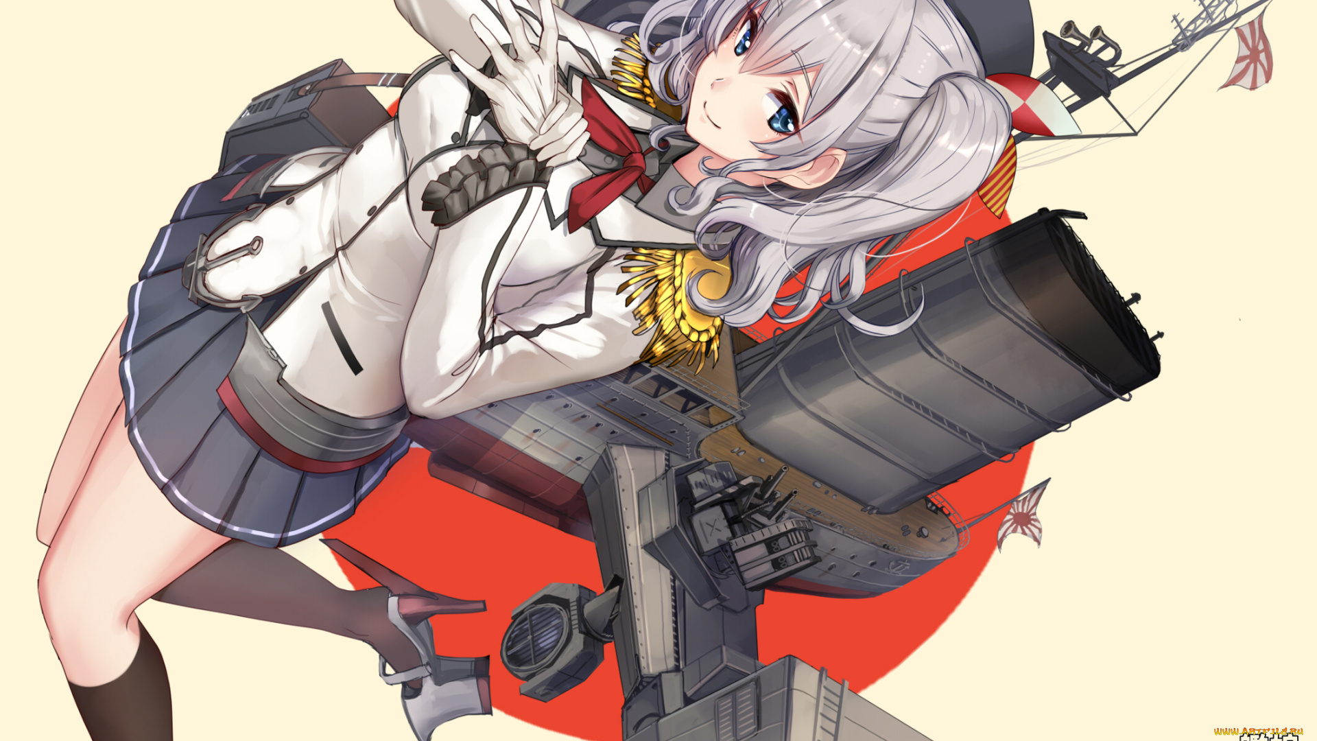 аниме, kantai, collection, kantai, collection, kashima, kancolle, арт, оружие, девушка, akasaai