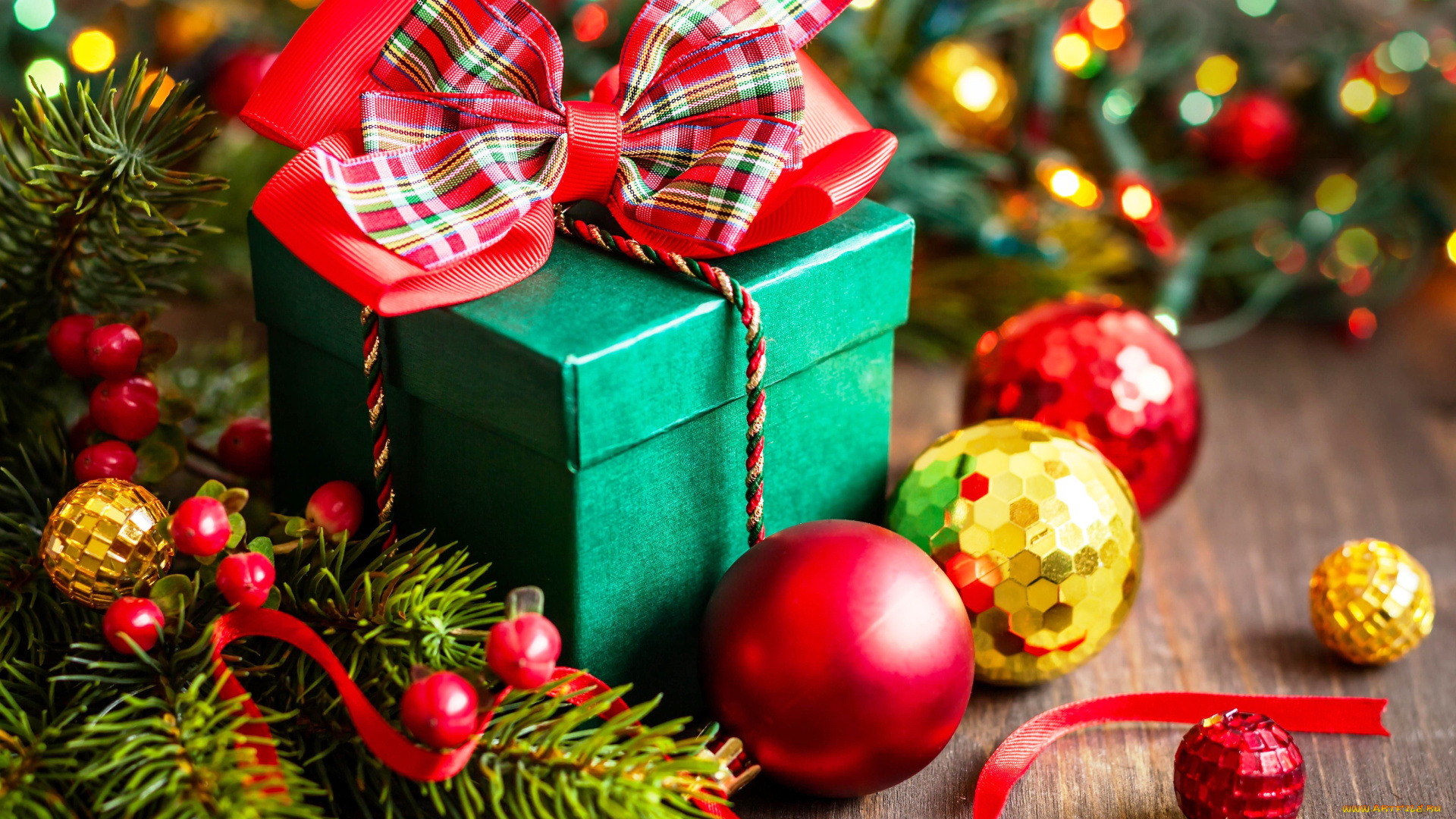 праздничные, подарки, и, коробочки, шарики, коробка, подарок, гирлянда, игрушки, украшения, ёлка