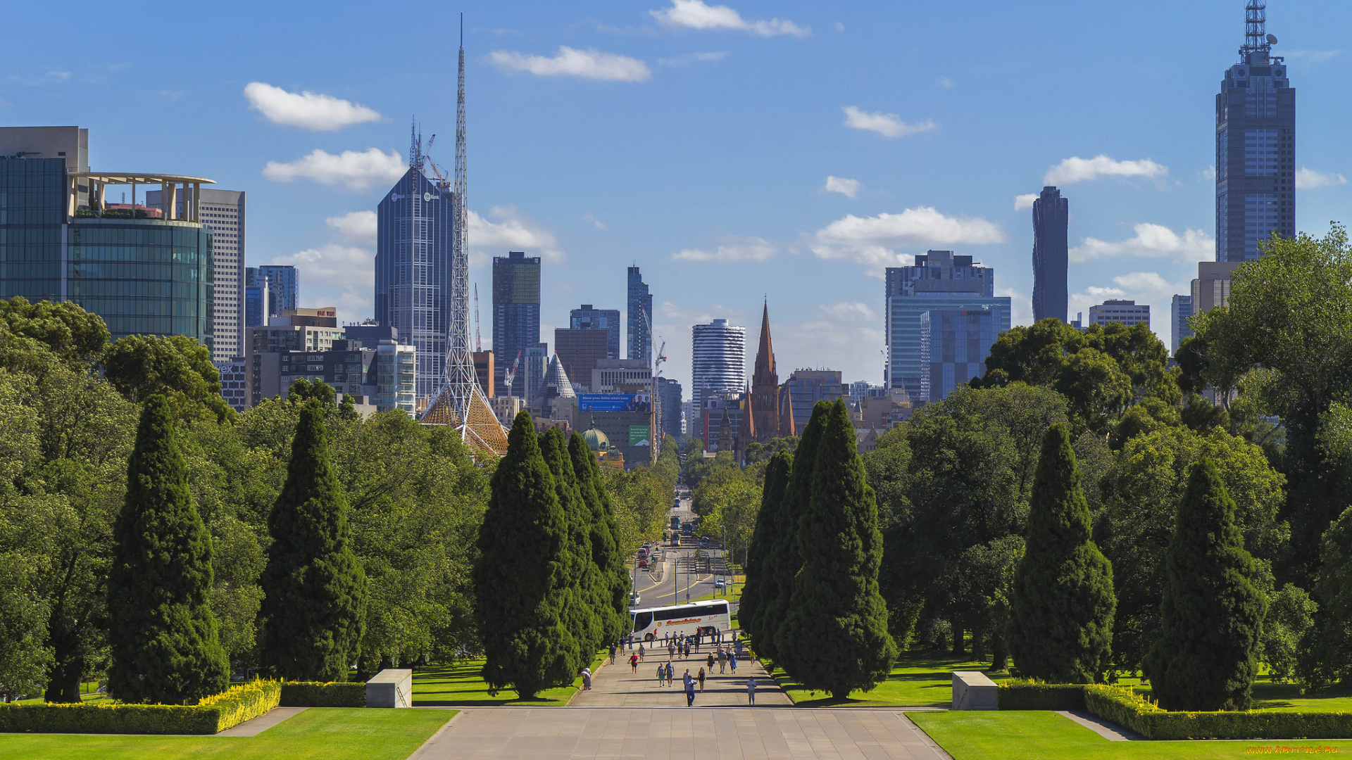 melbourne, города, мельбурн, , австралия, панорама, небоскребы