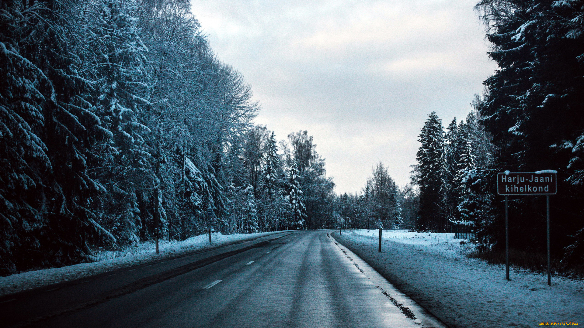 природа, дороги, указатель, шоссе, зима