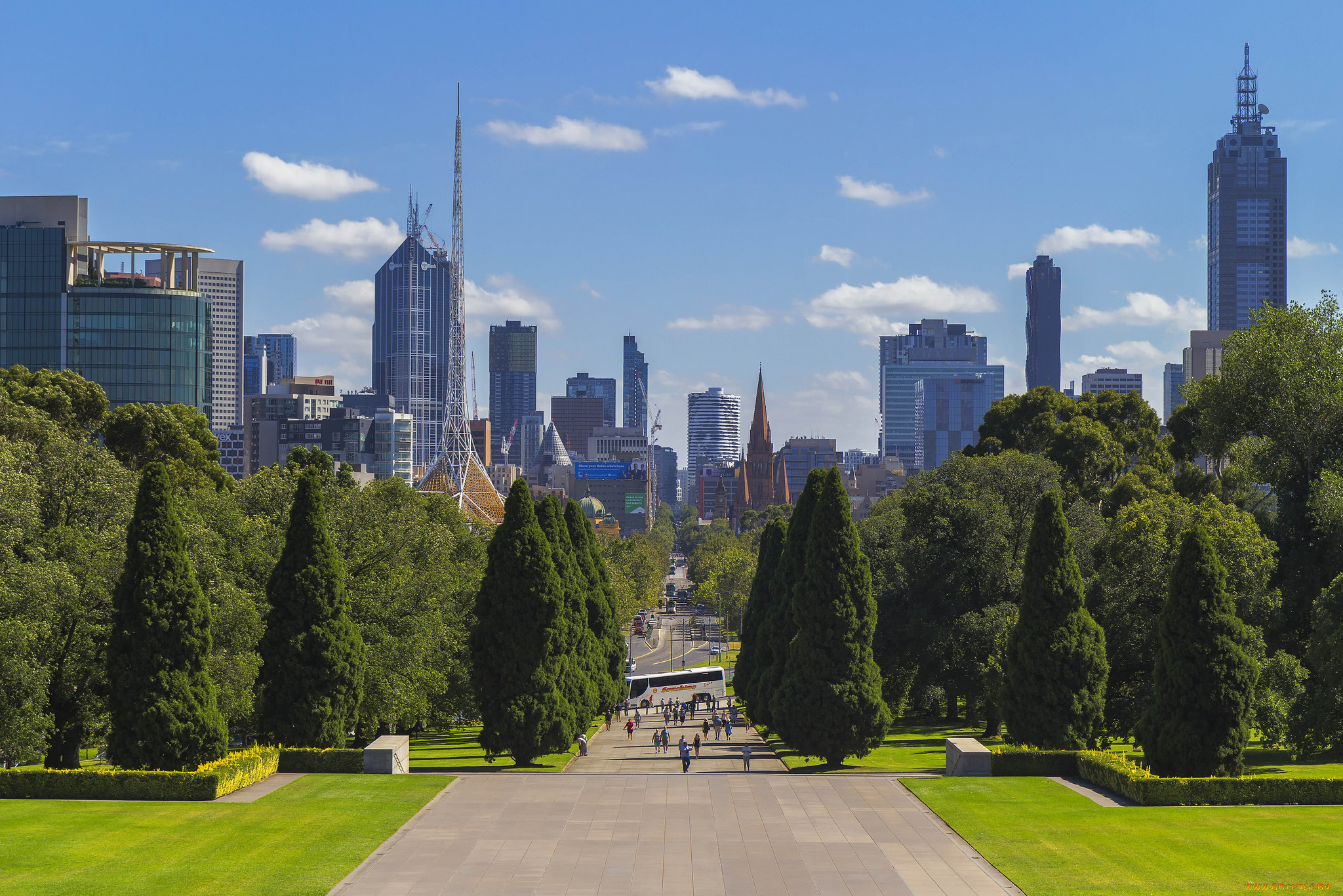 melbourne, города, мельбурн, , австралия, панорама, небоскребы