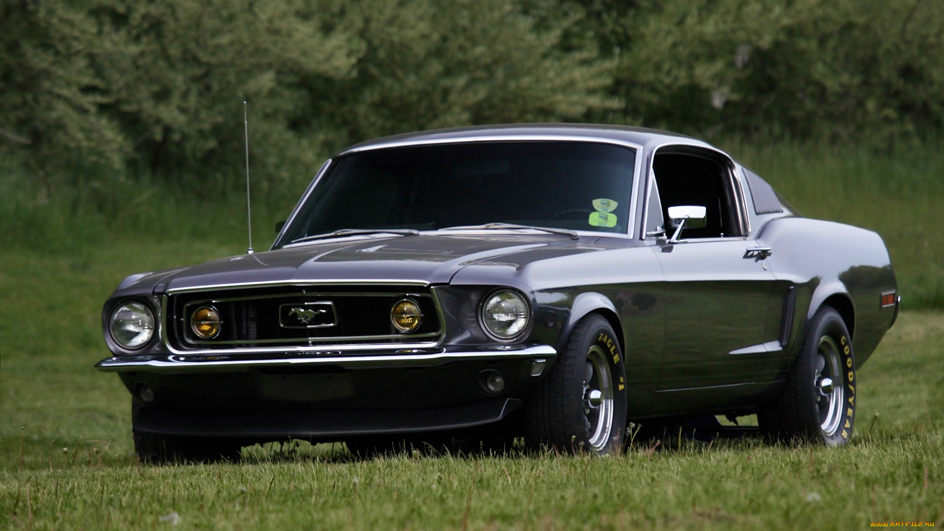 автомобили, mustang, 1968, ford, gt, черный