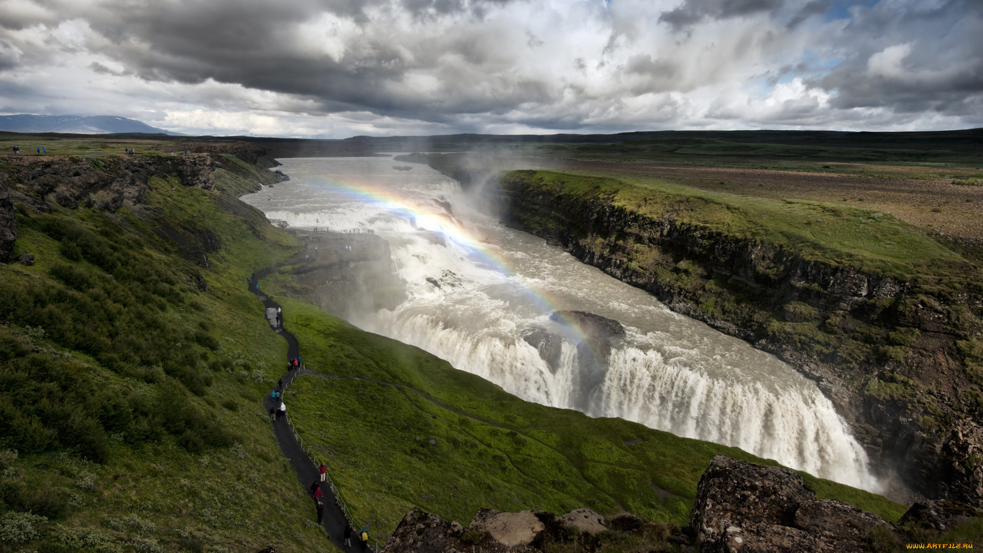 gullfoss, , iceland, природа, водопады, радуга, водопад, исландия, гюдльфосс, hvita, river, iceland, река, хвитау, каньон