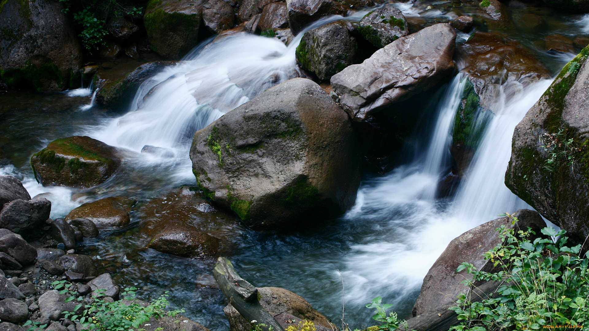 природа, водопады, водопад, камни, вода