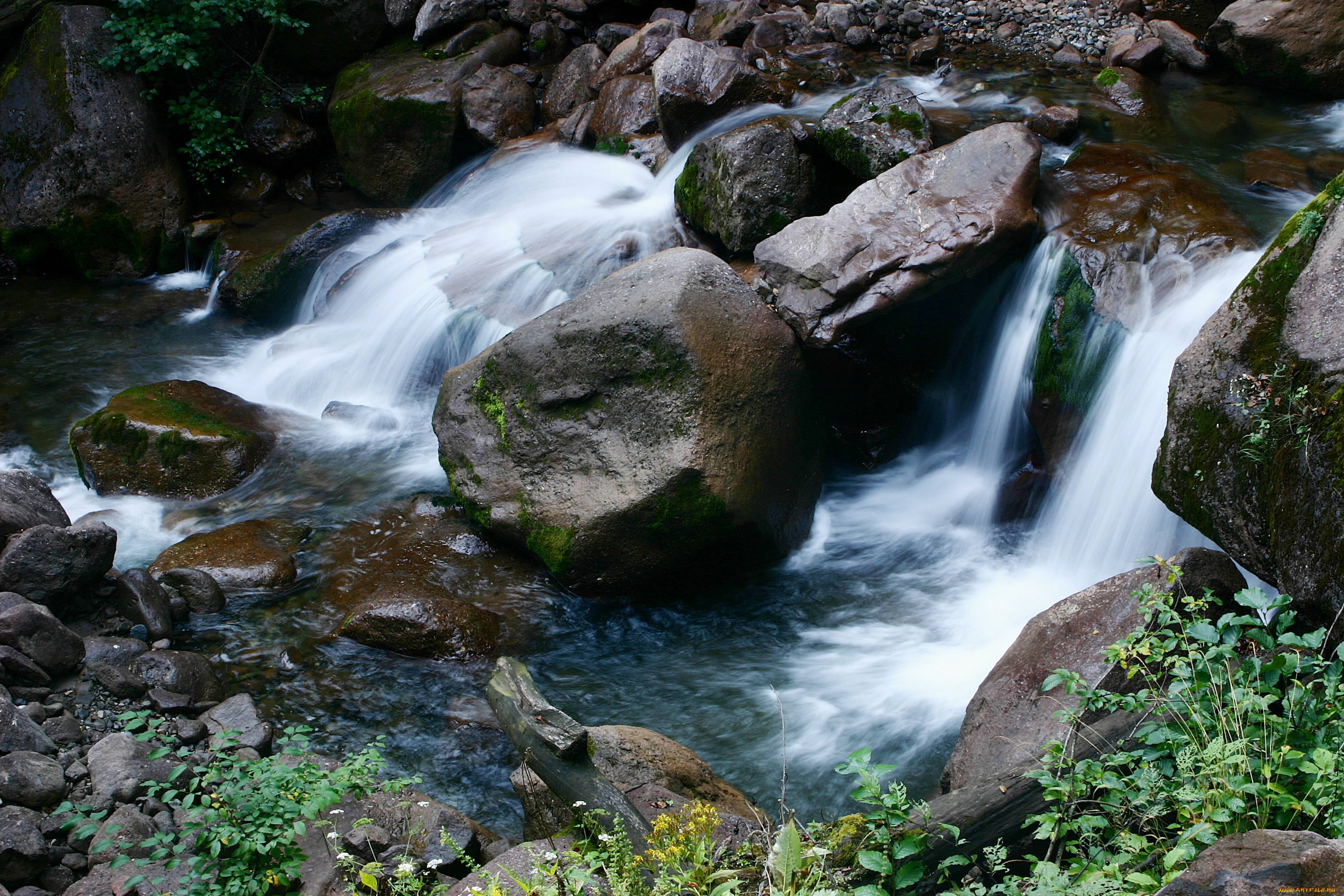 природа, водопады, водопад, камни, вода