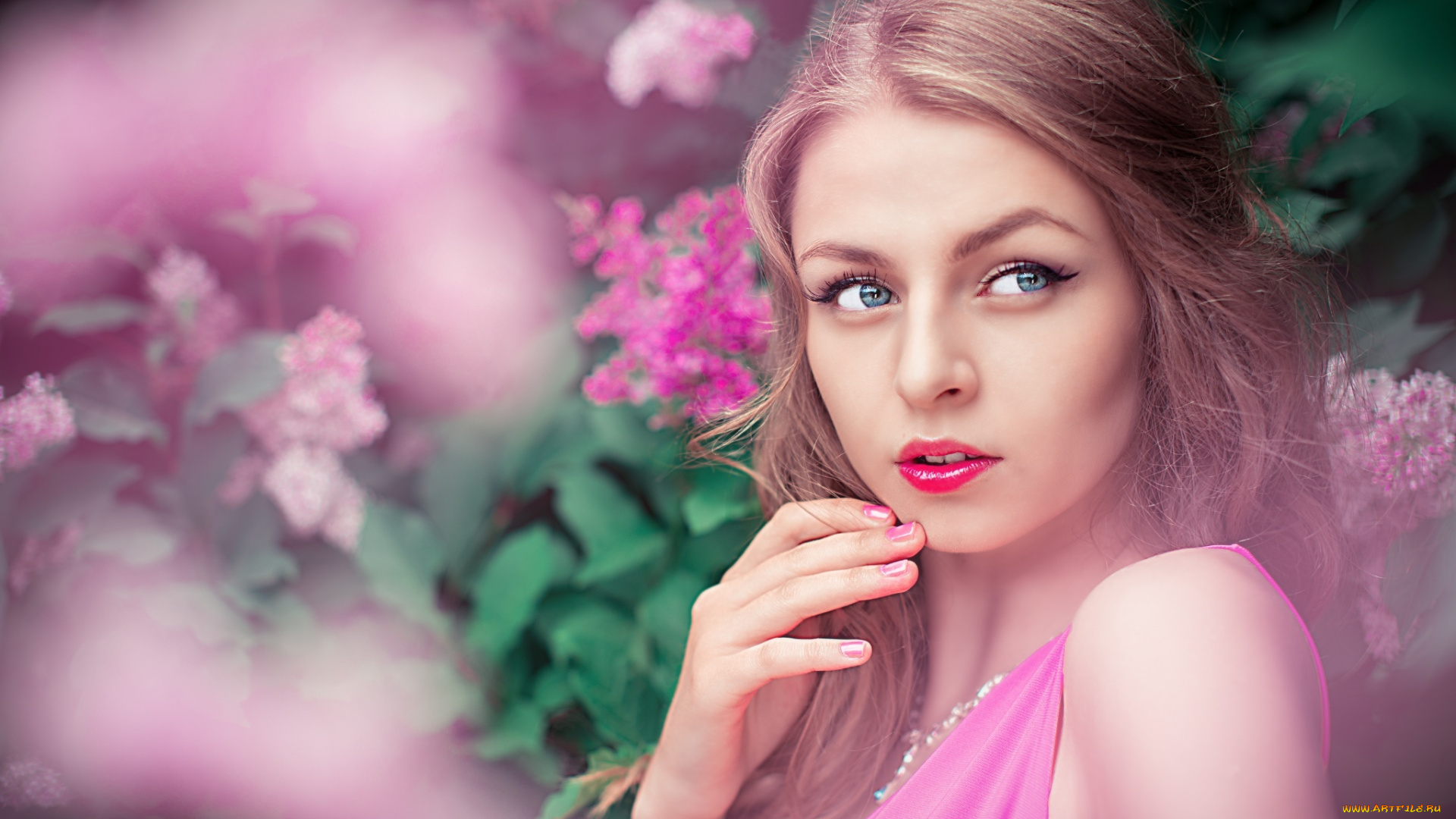 девушки, -unsort, , лица, , портреты, portrait, lilac, karina, model, girl, beautiful, view, lips, pink