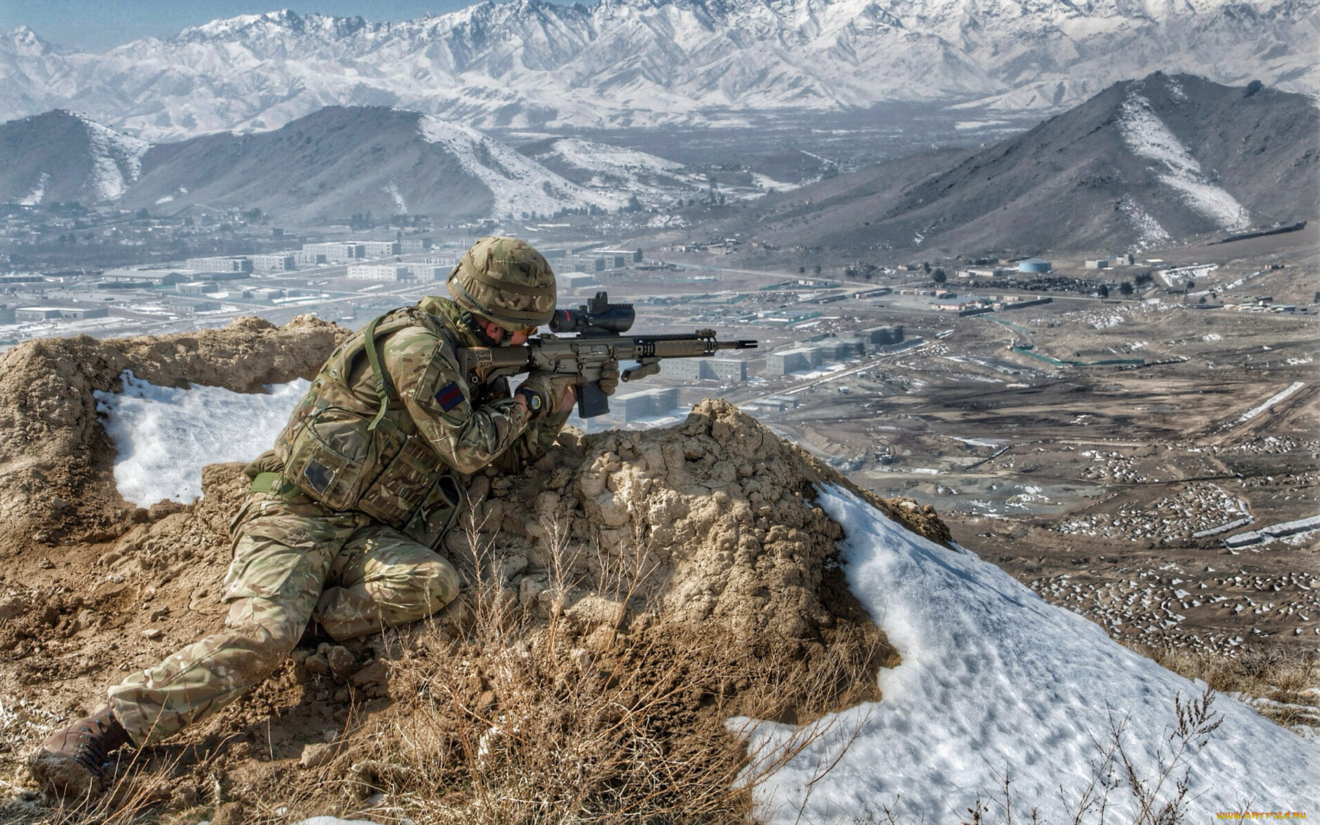 Военные обои на рабочий. Солдат снайпер. Спецназ ССО РФ. Снайпер в горах.