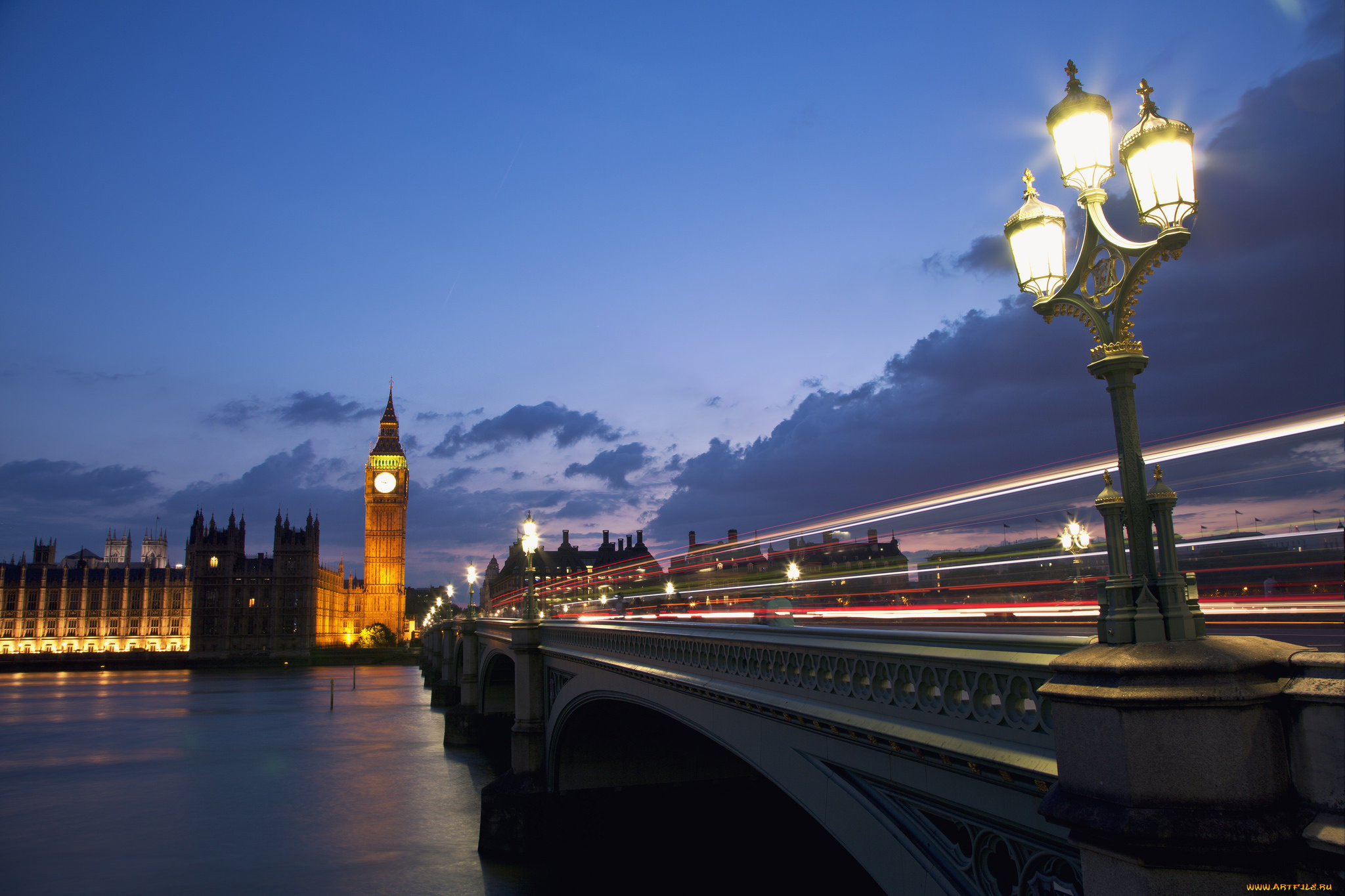 города, лондон, , великобритания, london, england, big, ben, united, kingdom, westminster, abbey, thames, river, англия, лондон, город, столица, архитектура, биг, бен, мост, река, темза, вечер, освещение, огни, фонари, трафик, выдержка, синее, небо, облака, тучи