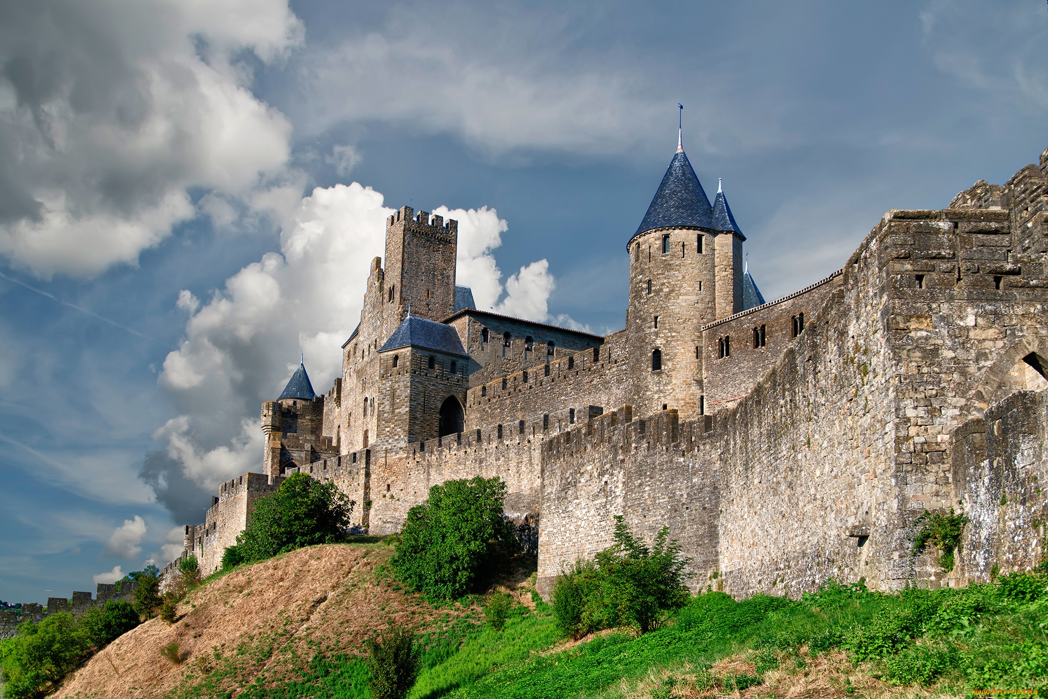 carcassonne, города, -, дворцы, , замки, , крепости, стена, замок, башни