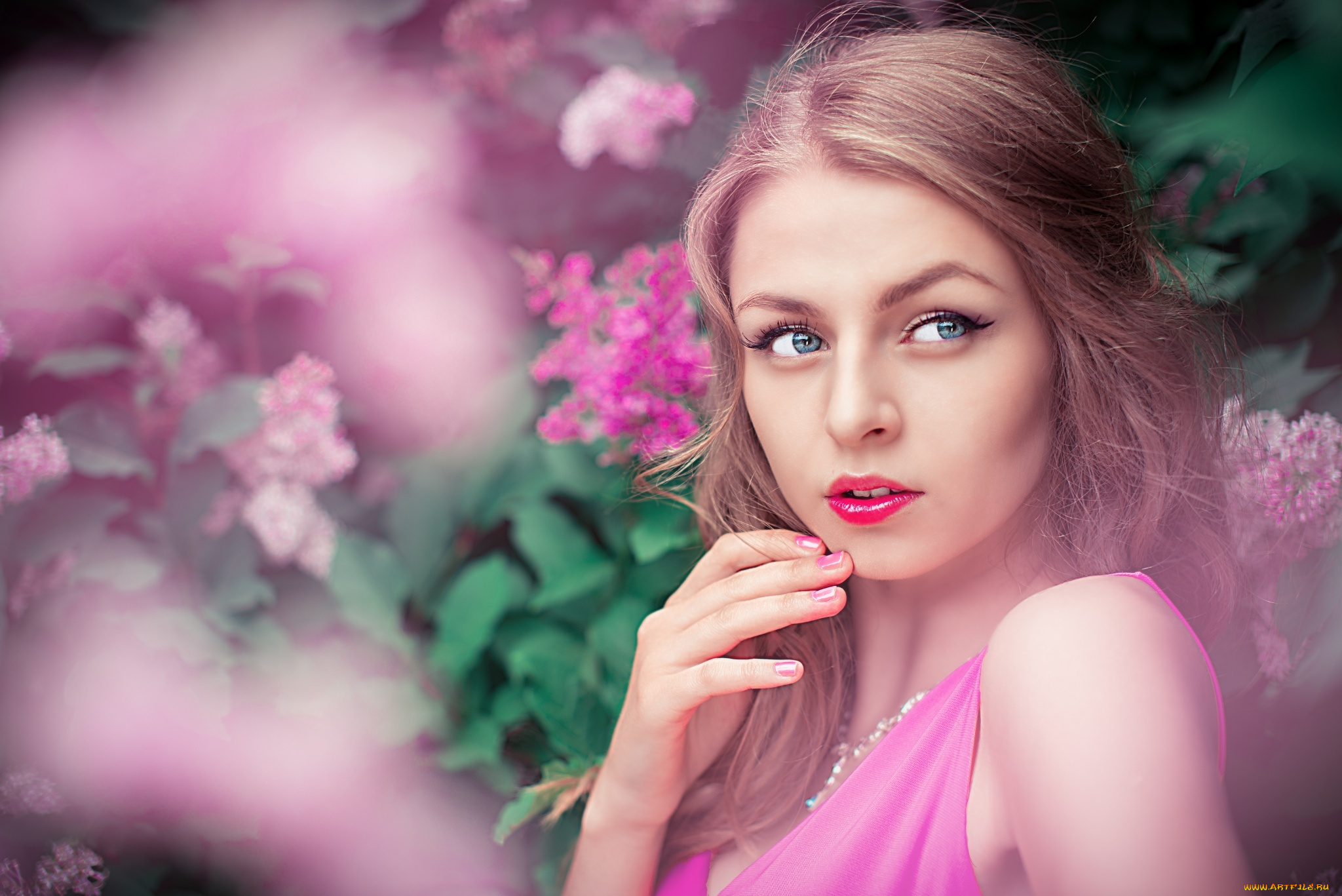 девушки, -unsort, , лица, , портреты, portrait, lilac, karina, model, girl, beautiful, view, lips, pink